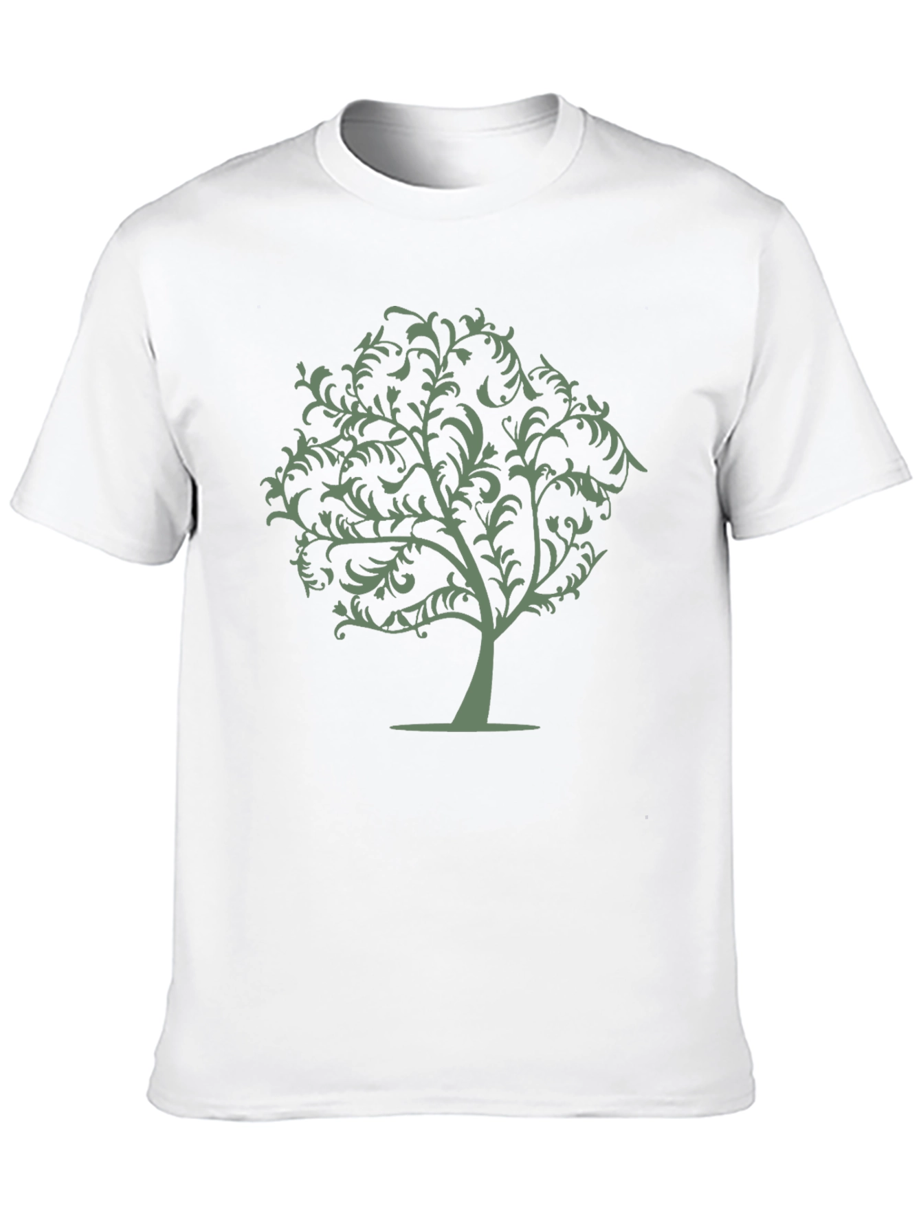 Black T-Shirt with Green Tree Graphic