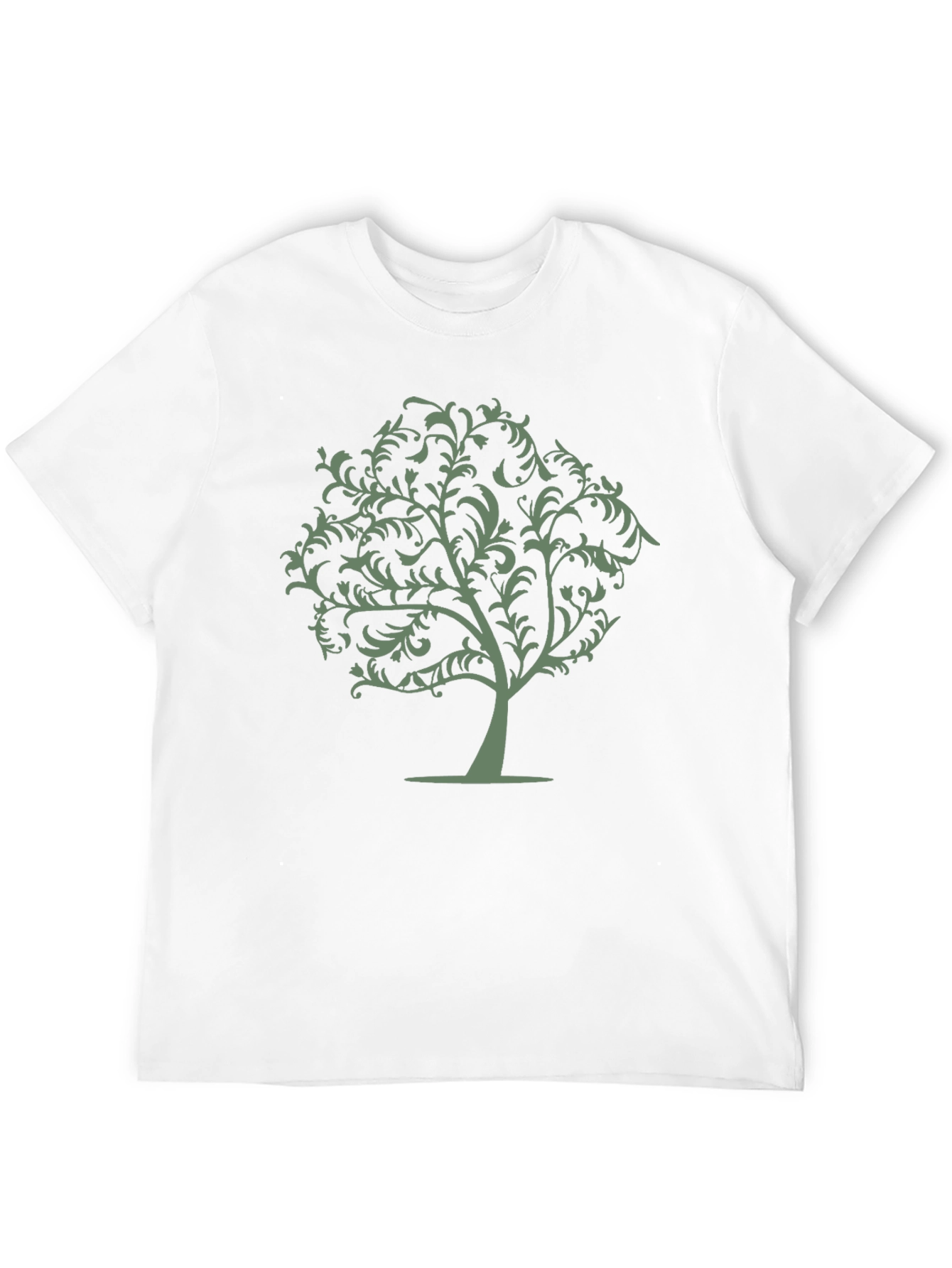 Black T-Shirt with Green Tree Graphic
