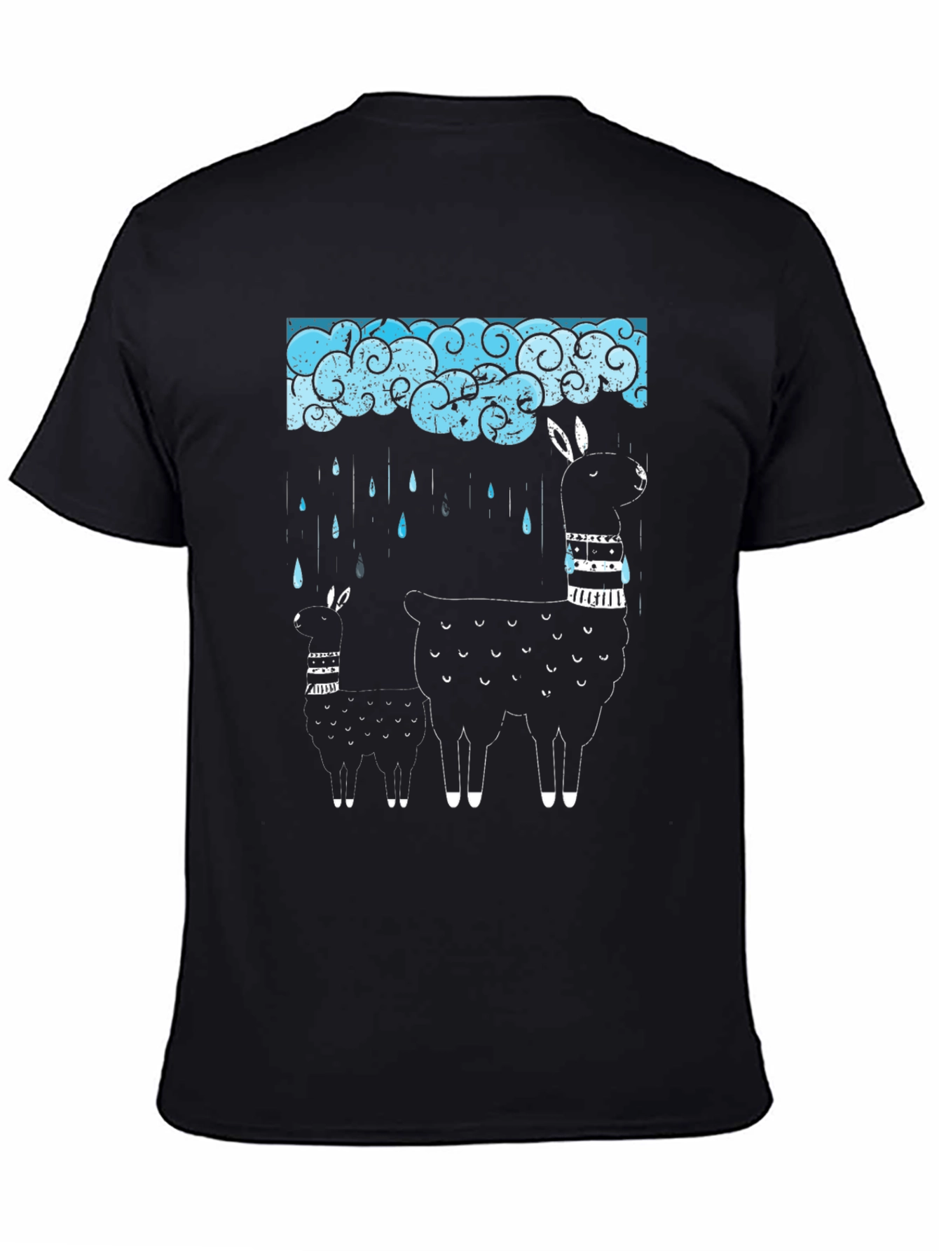 Llama Rain T-Shirt - Quirky Graphic Tee