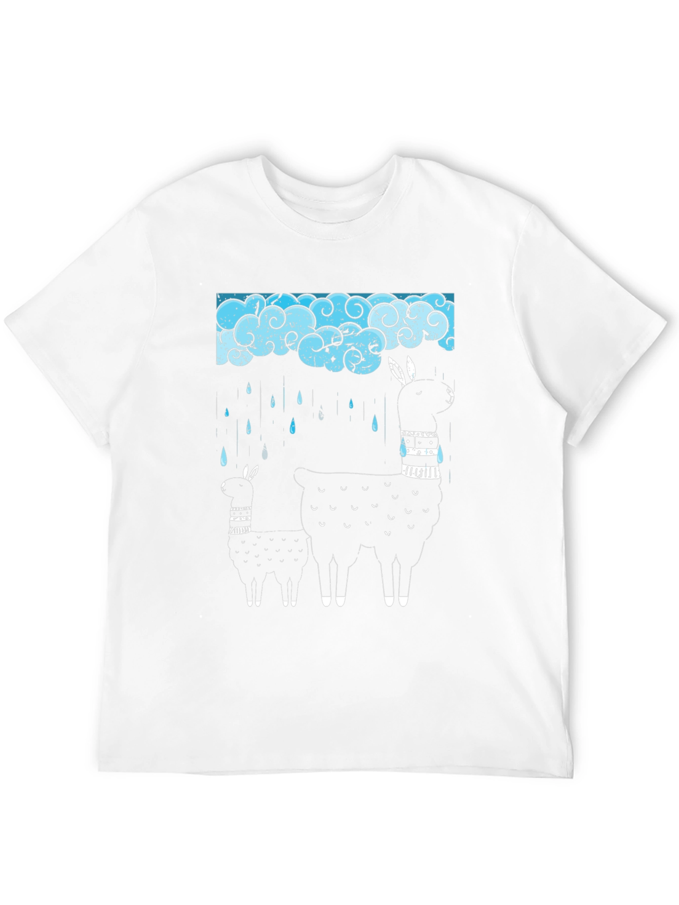 Llama Rain T-Shirt - Quirky Graphic Tee