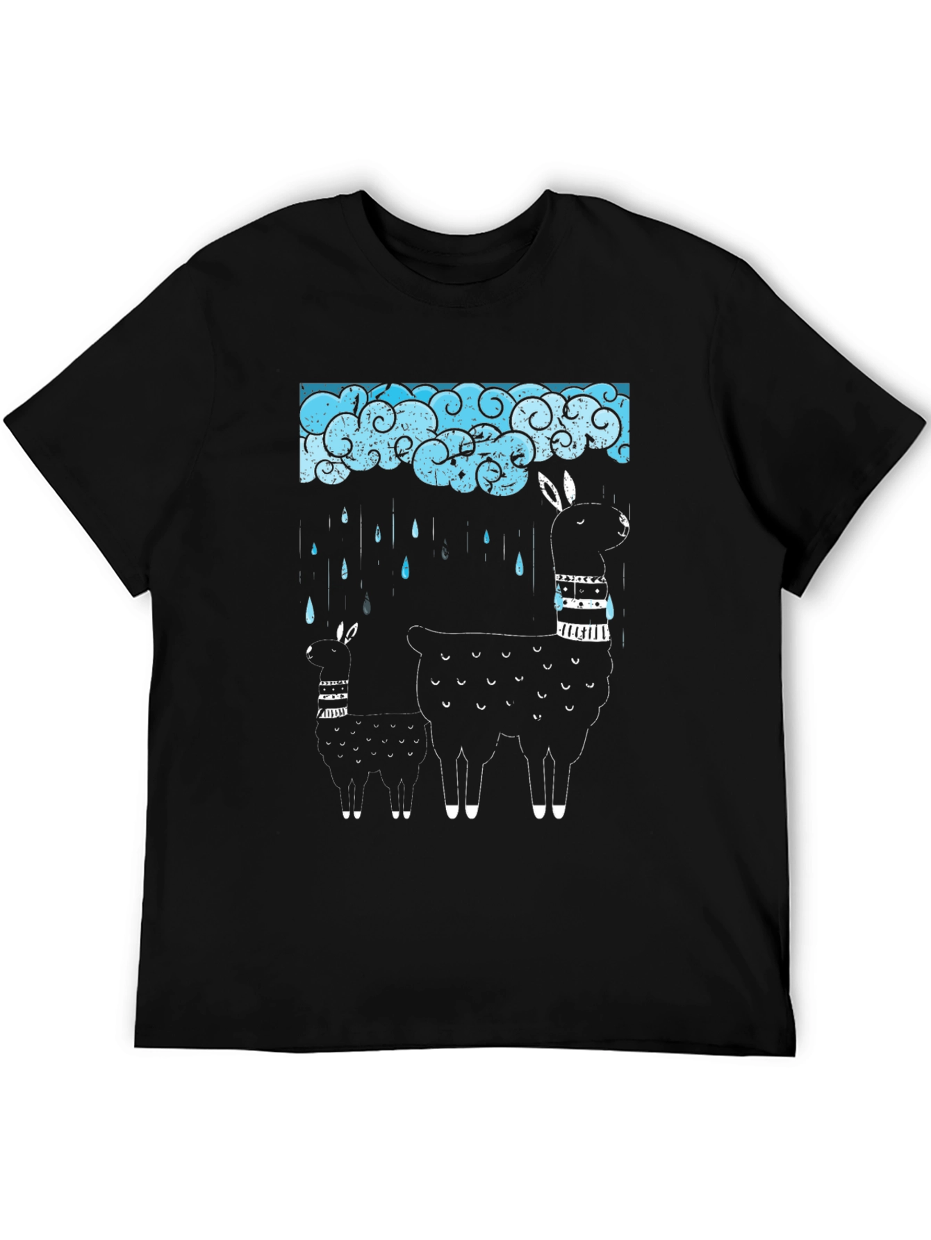Llama Rain T-Shirt - Quirky Graphic Tee