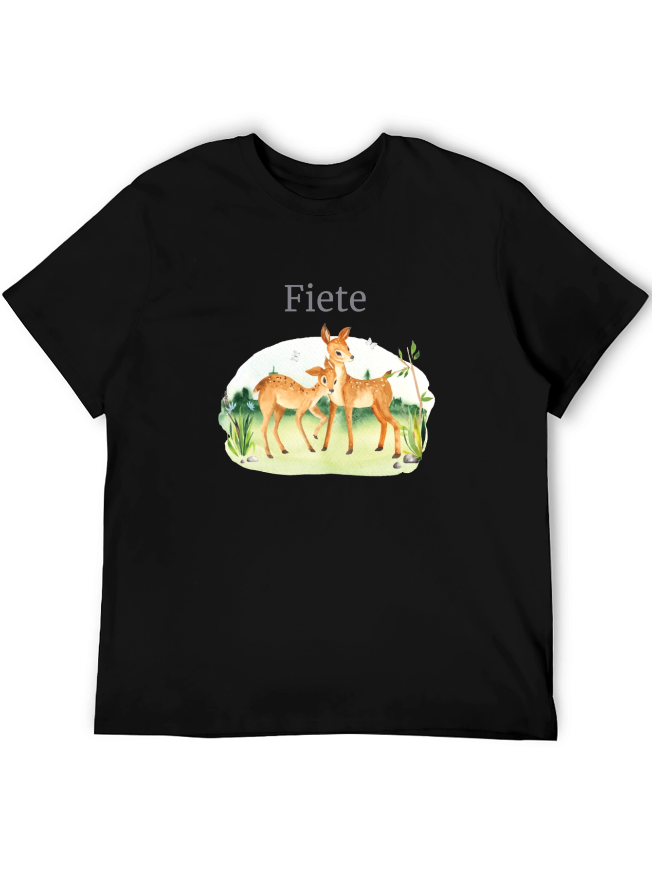 Fiete Deer Graphic Black T-Shirt