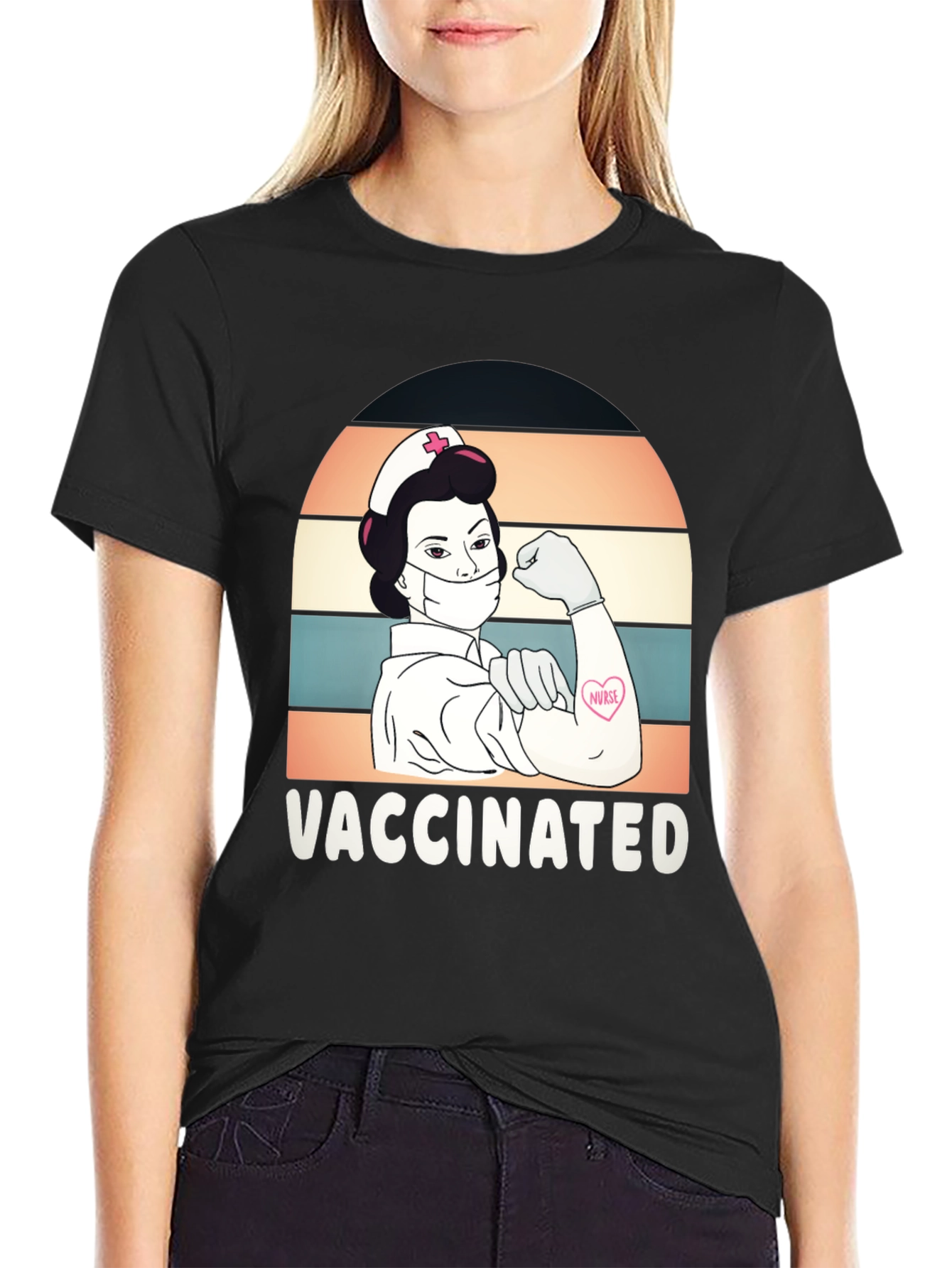 Vaccinated Nurse Graphic T-Shirt