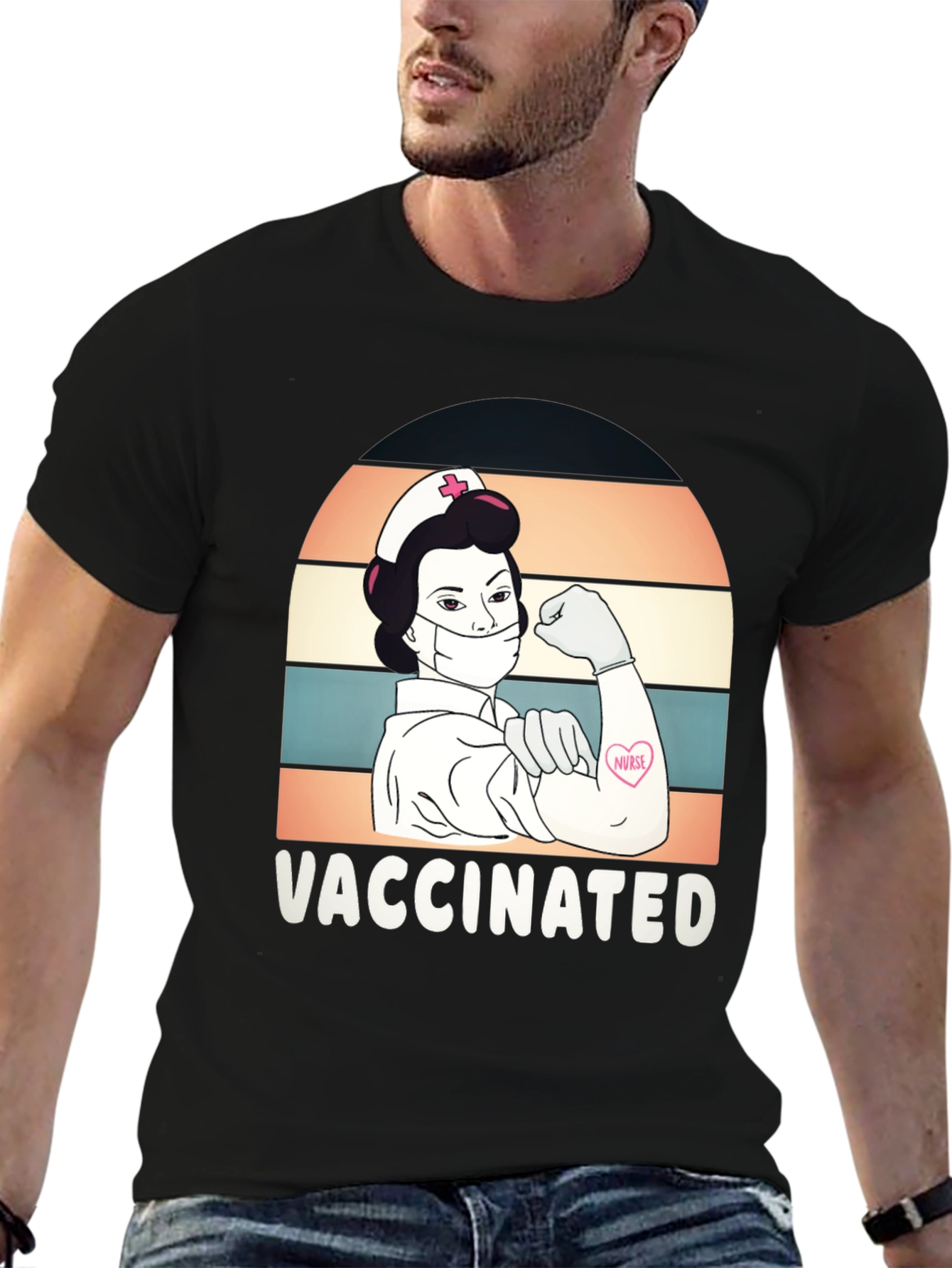 Vaccinated Nurse Graphic T-Shirt