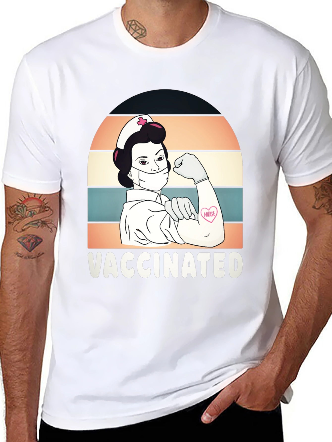 Vaccinated Nurse Graphic T-Shirt