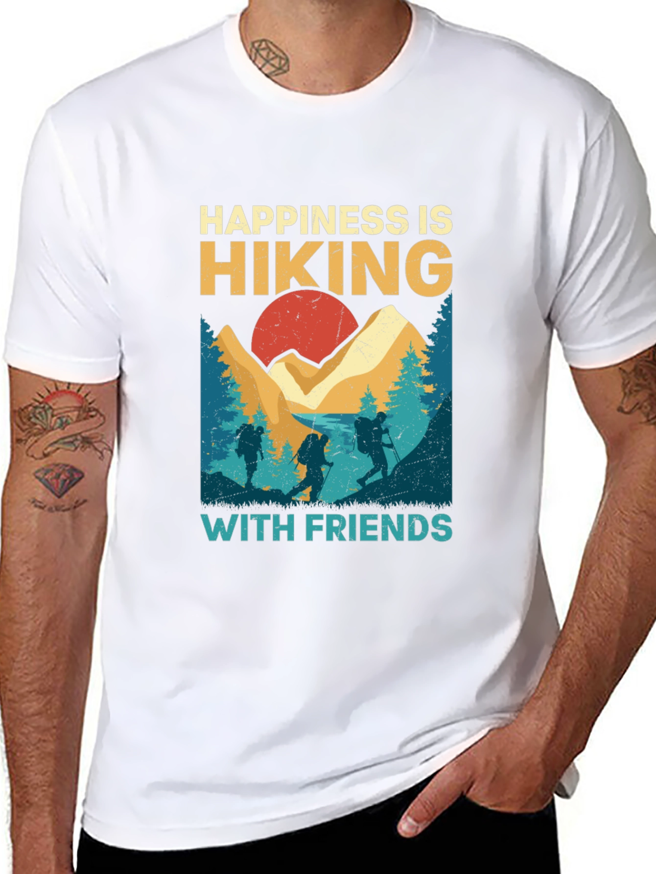 Happiness is Hiking with Friends Graphic Tee
