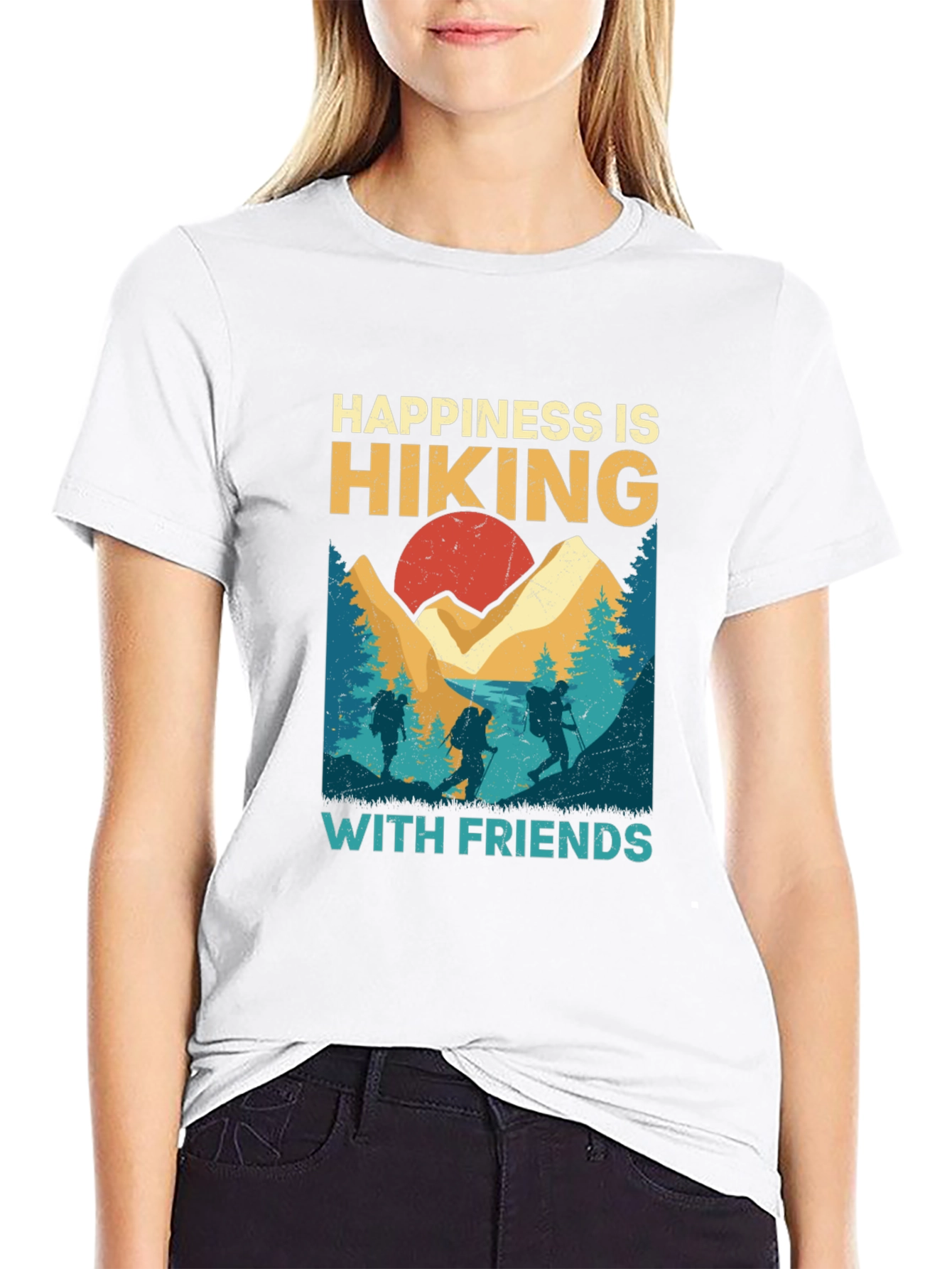 Happiness is Hiking with Friends Graphic Tee