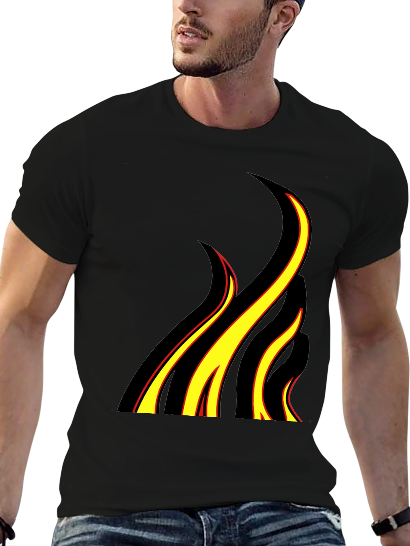 Flame Graphic Black T-Shirt - Bold & Stylish