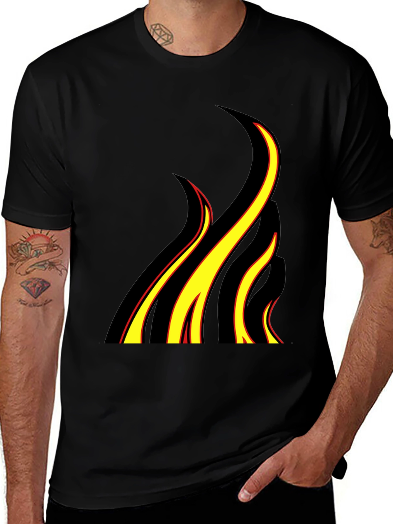 Flame Graphic Black T-Shirt - Bold & Stylish