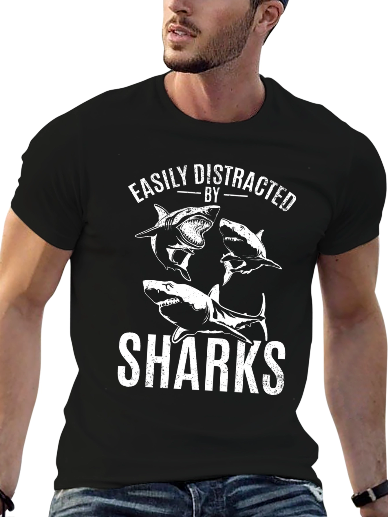Easily Distracted by Sharks Graphic Tee