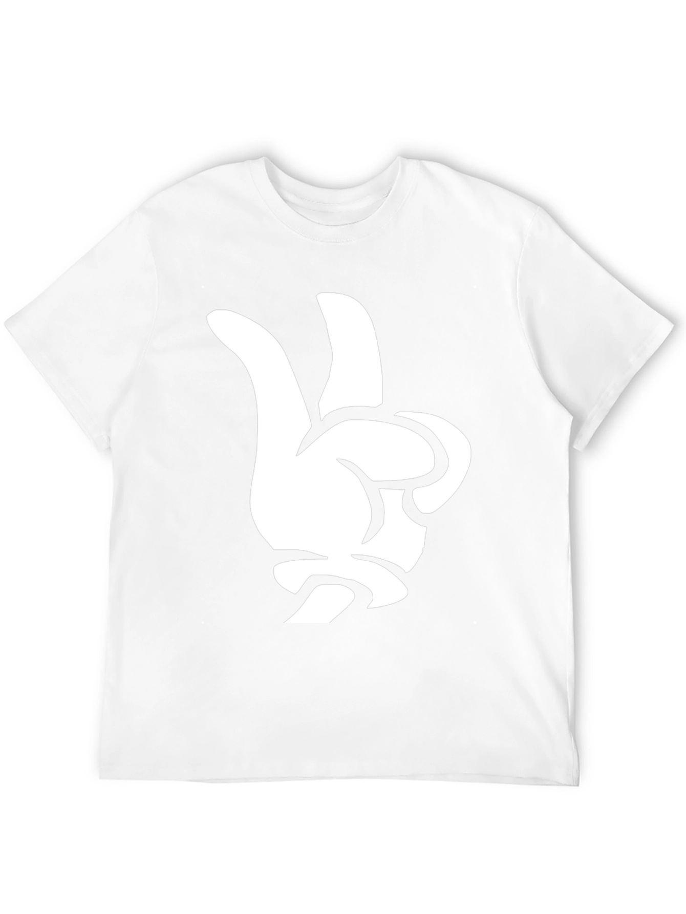 Peace Sign Hand Graphic Tee - Black Cotton T-Shirt
