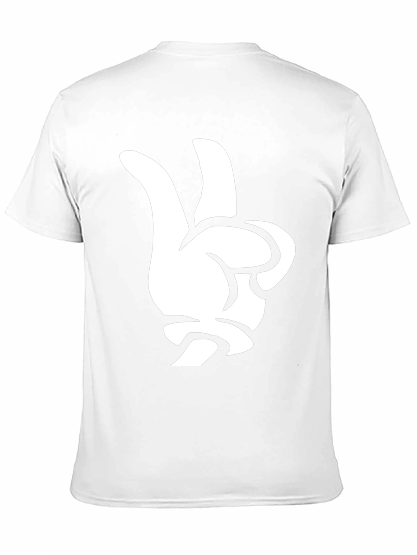 Peace Sign Hand Graphic Tee - Black Cotton T-Shirt