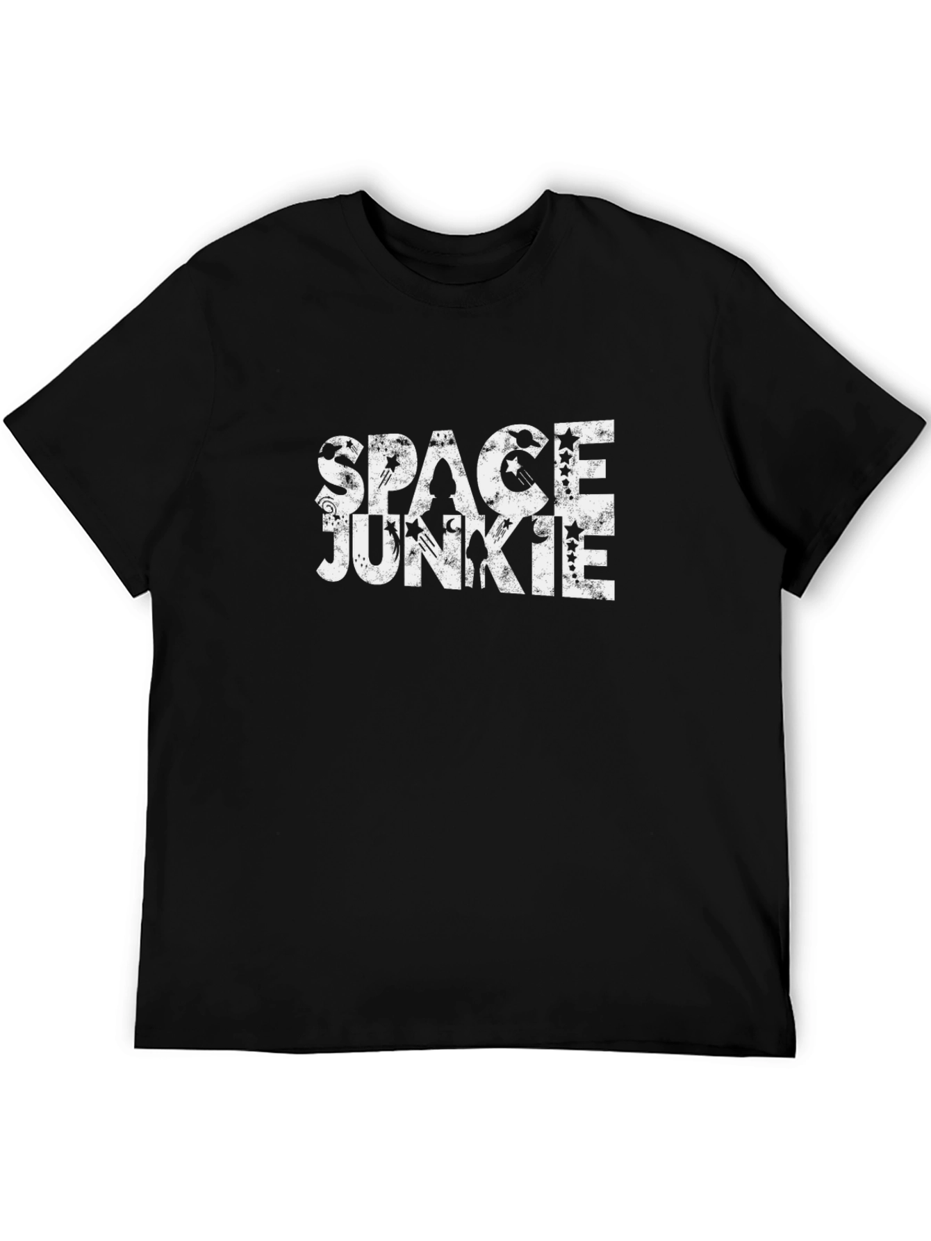 Space Junkie Black T-Shirt - Unique Graphic Tee