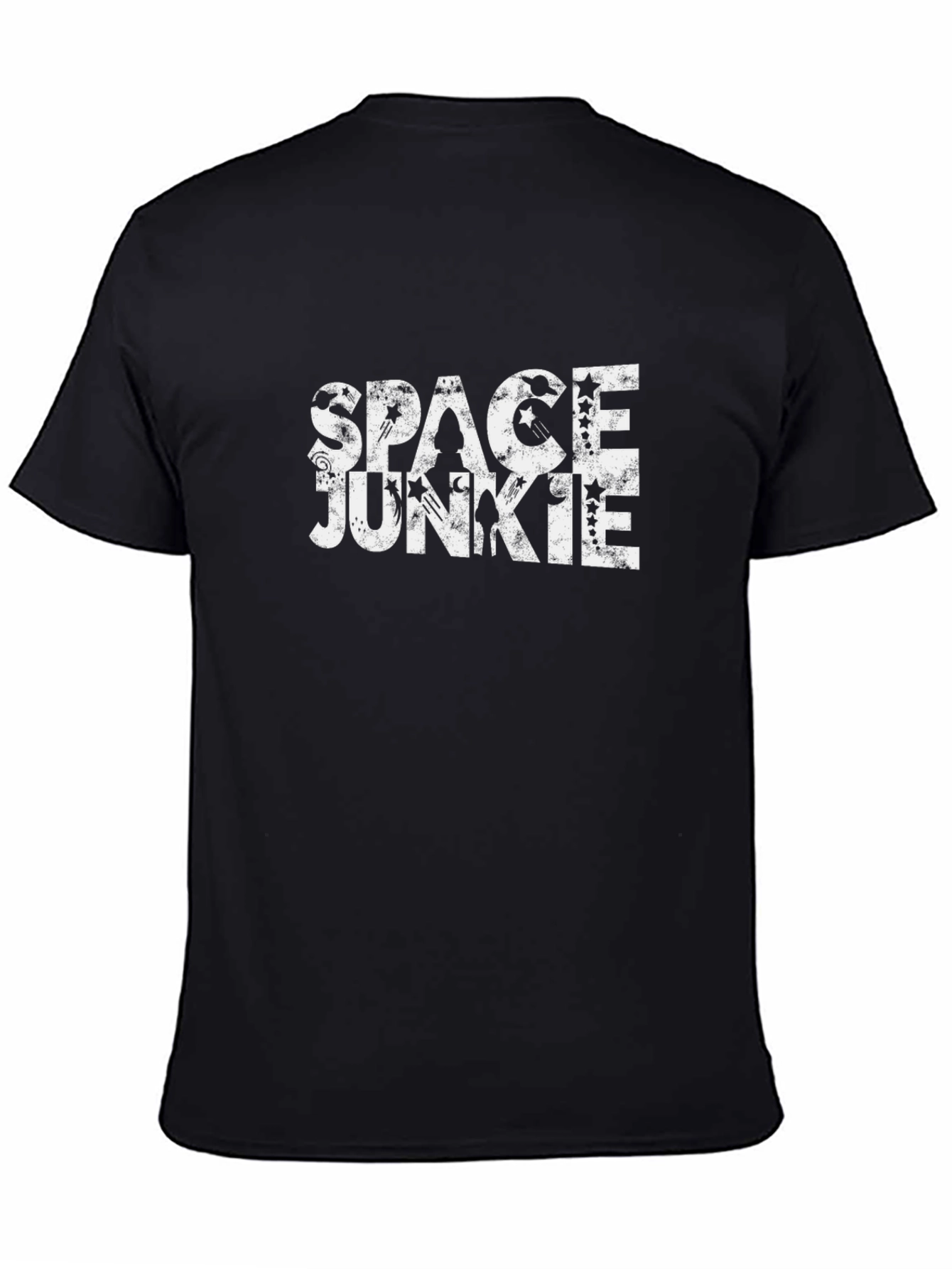 Space Junkie Black T-Shirt - Unique Graphic Tee