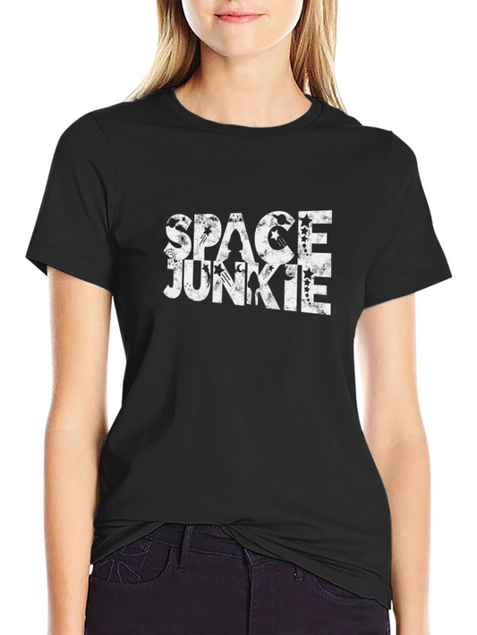 Space Junkie Black T-Shirt - Unique Graphic Tee