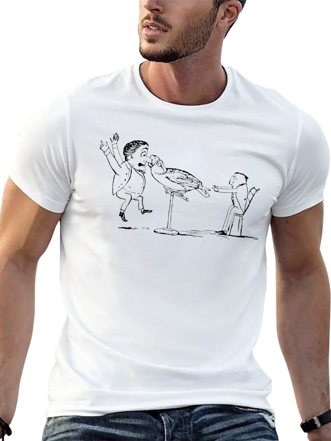 Cartoon Bird Attack T-Shirt - Unique Design