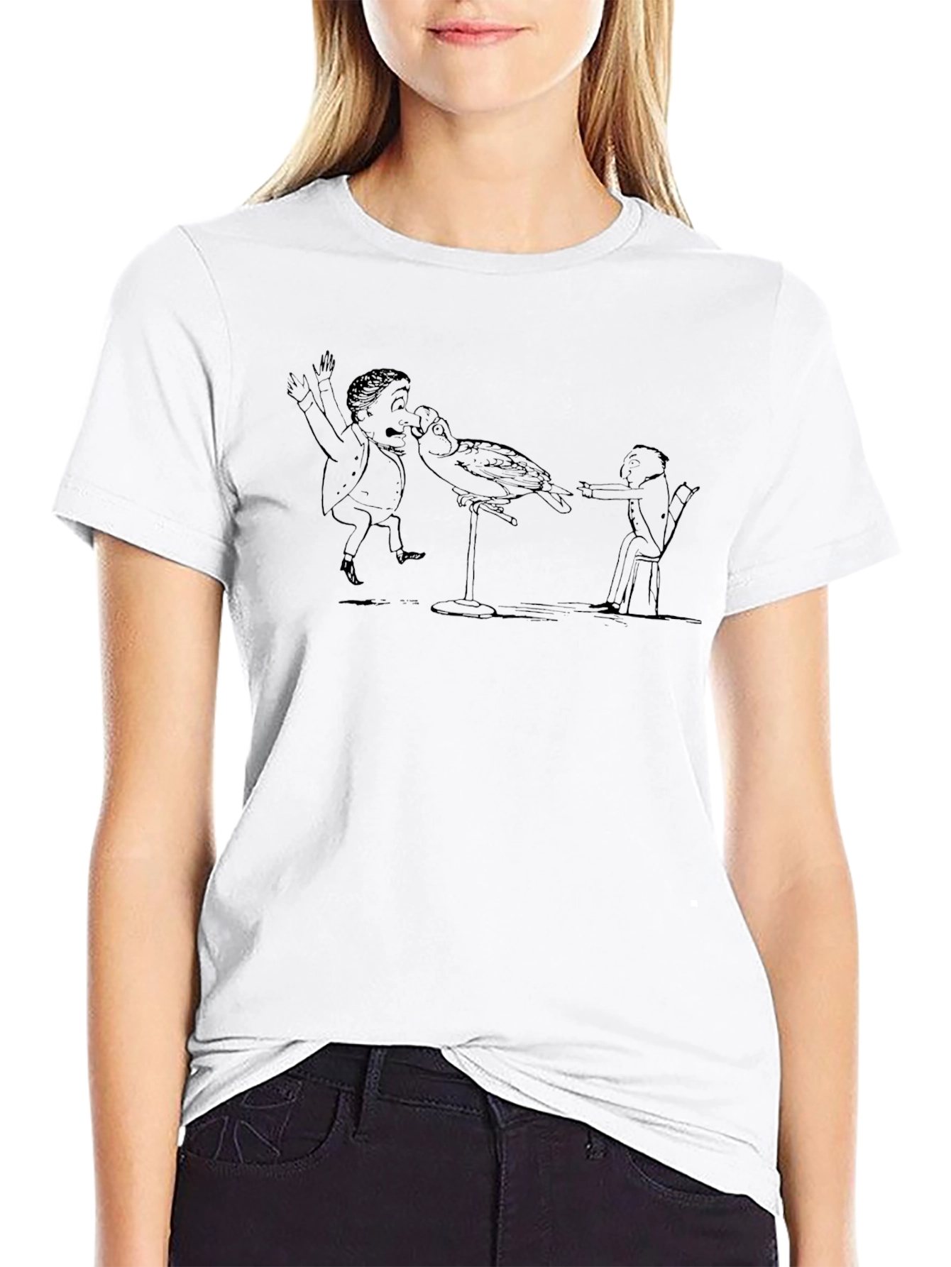 Cartoon Bird Attack T-Shirt - Unique Design