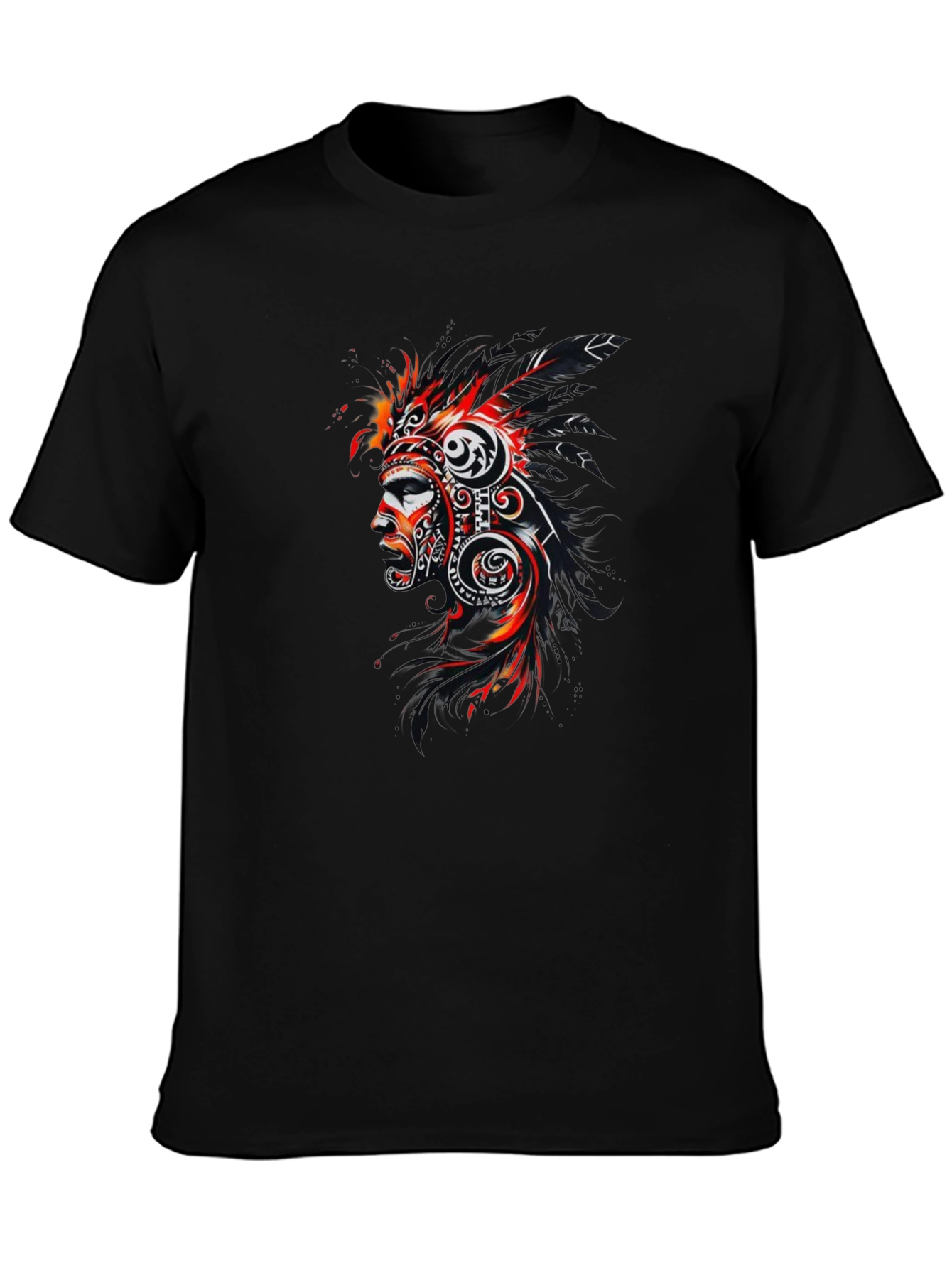 Tribal Mask Graphic Black T-Shirt