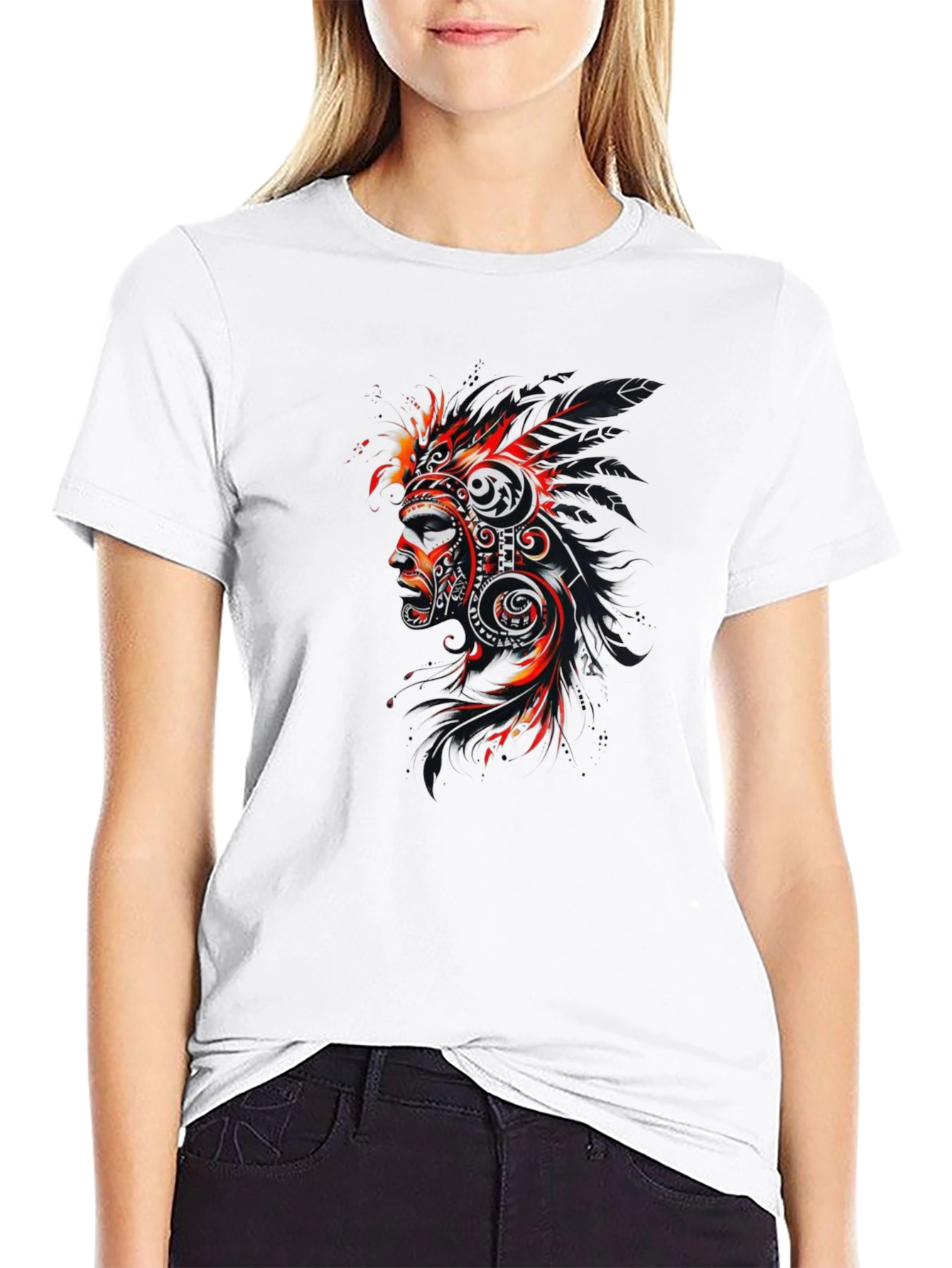 Tribal Mask Graphic Black T-Shirt