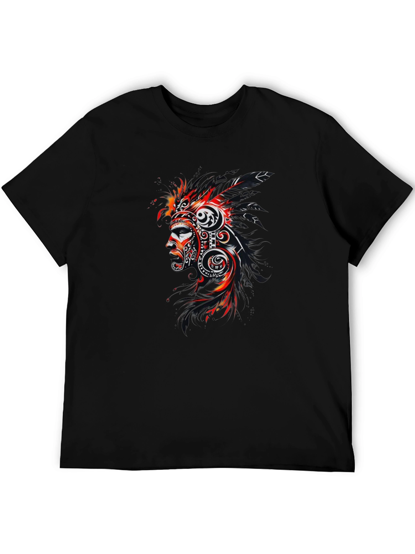 Tribal Mask Graphic Black T-Shirt