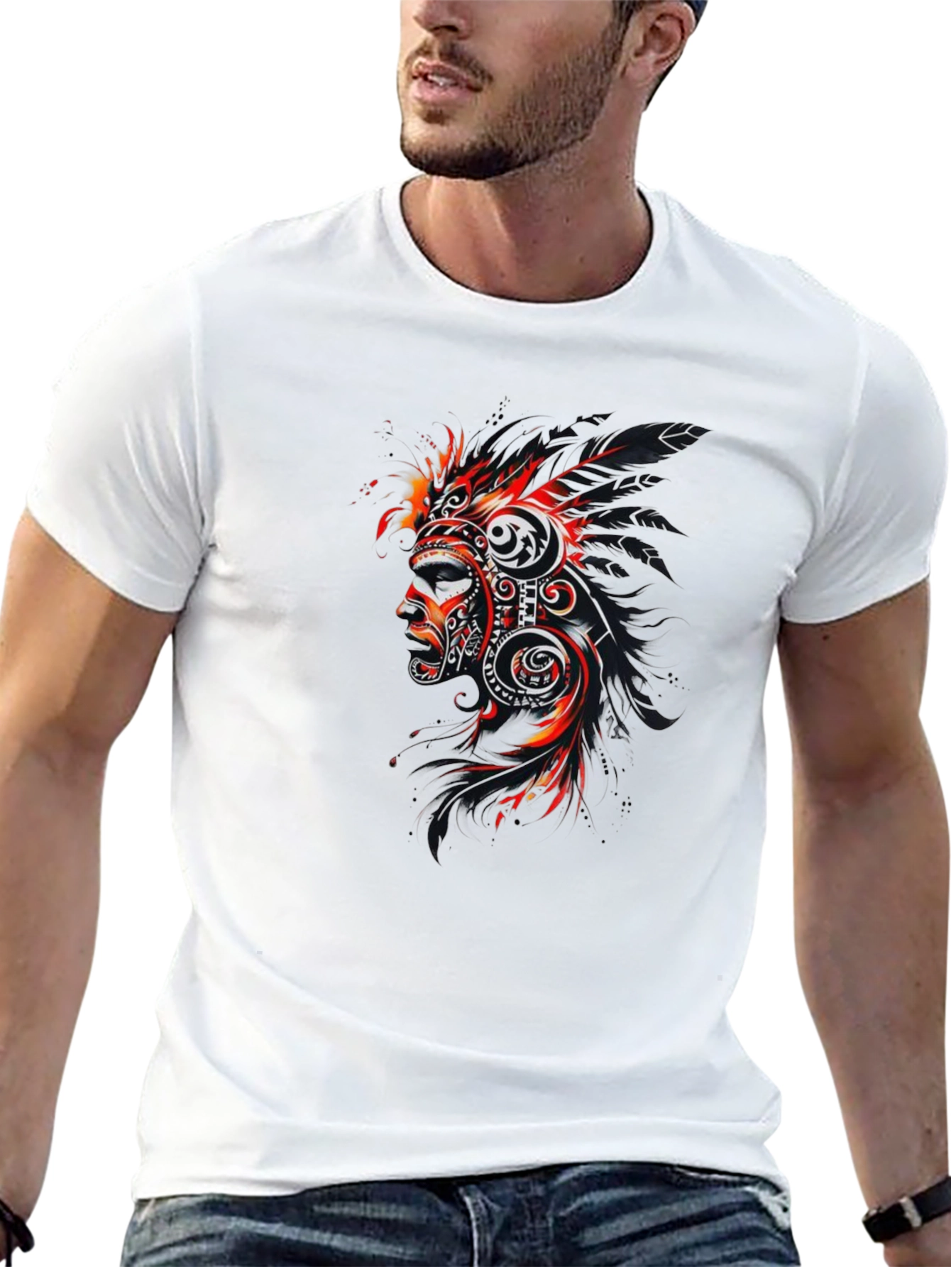 Tribal Mask Graphic Black T-Shirt