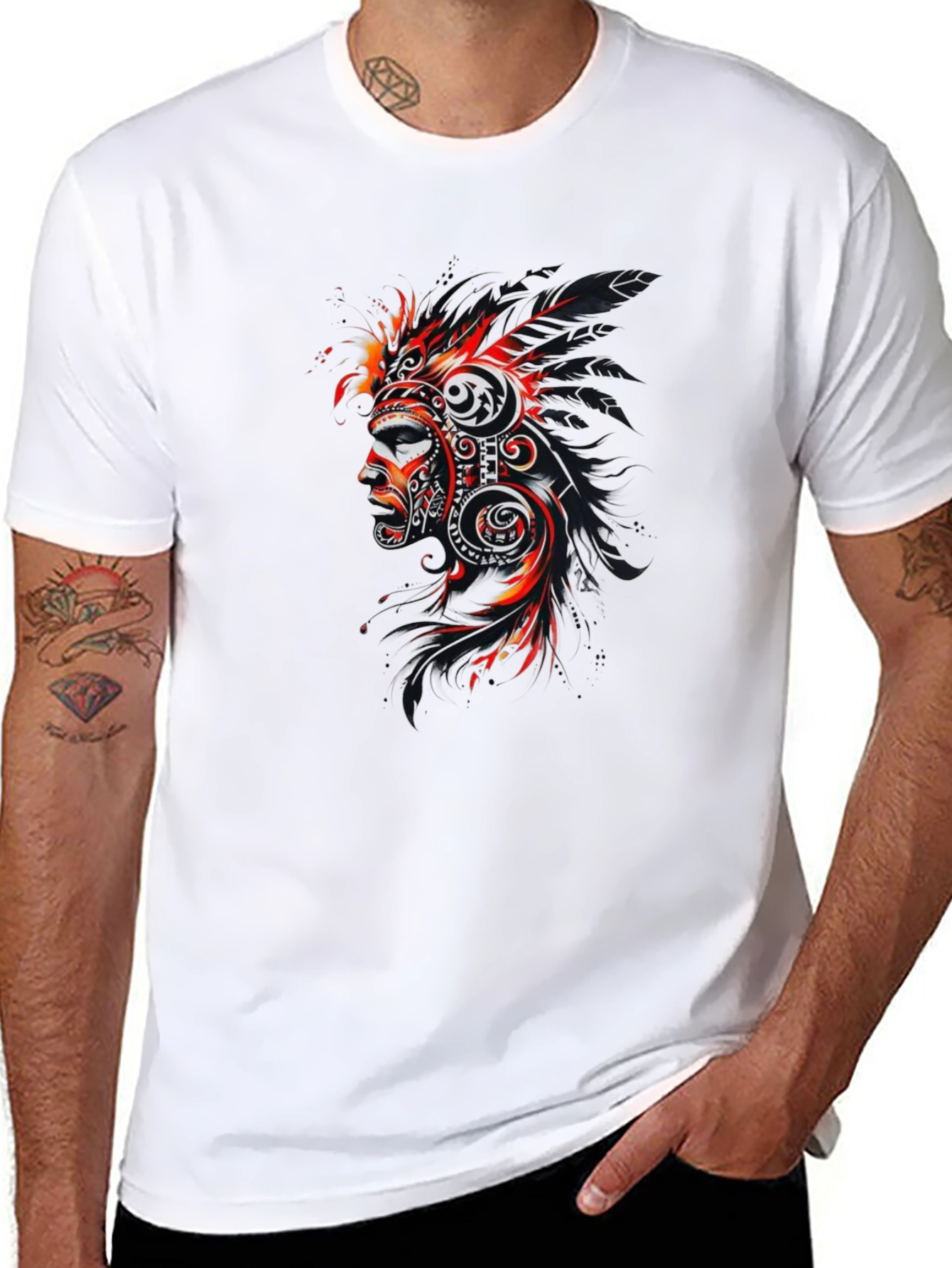 Tribal Mask Graphic Black T-Shirt