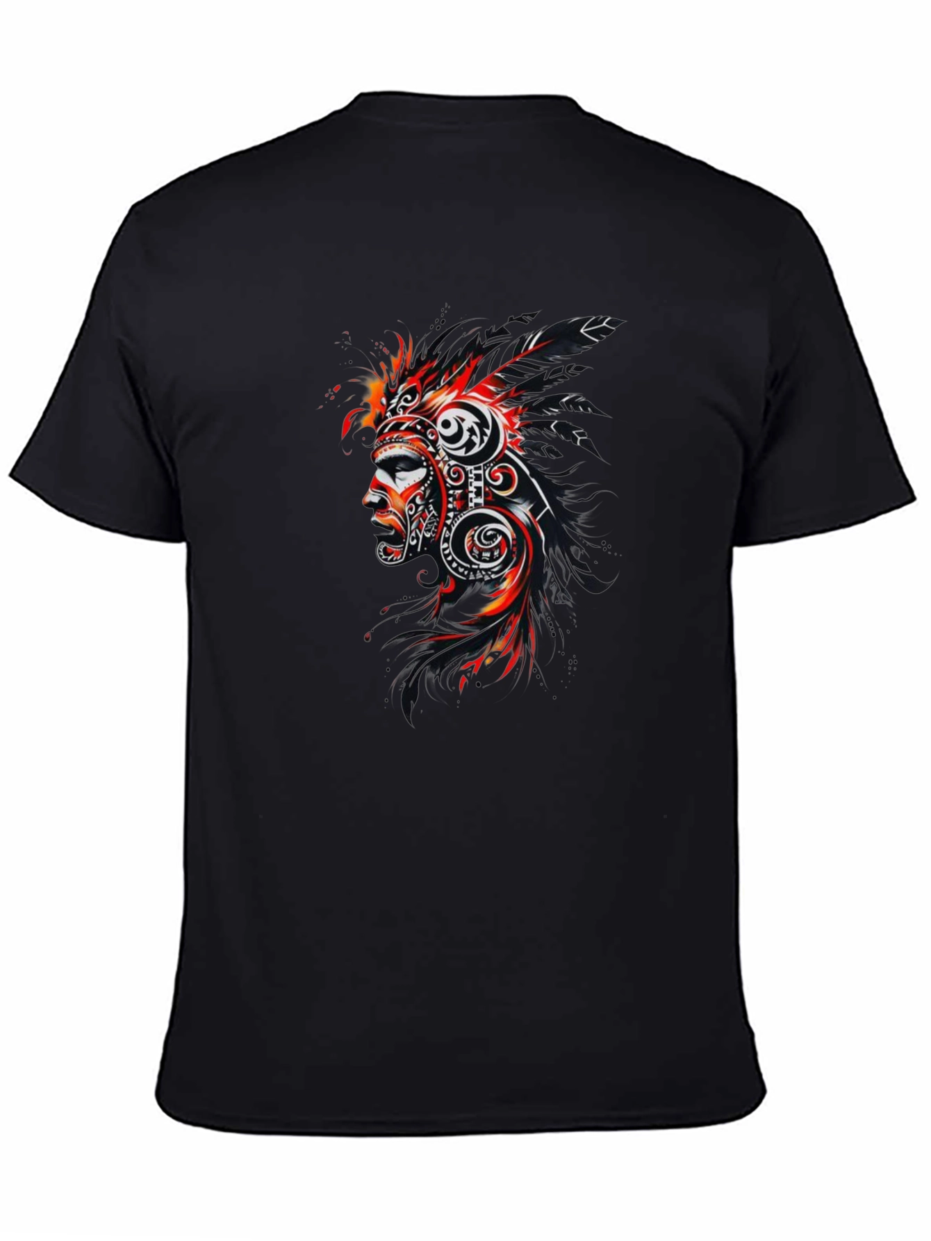 Tribal Mask Graphic Black T-Shirt