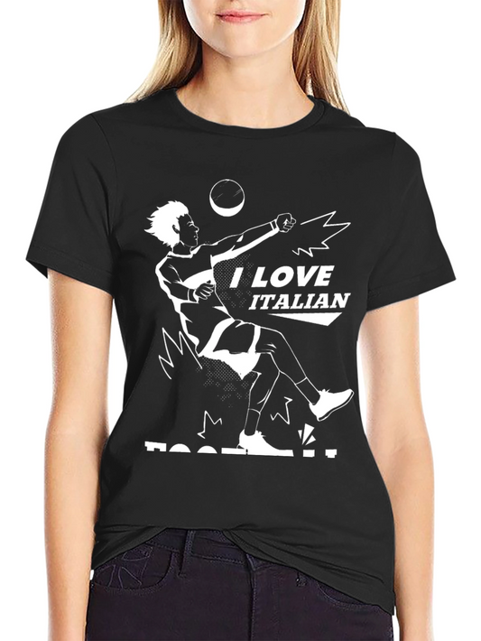 I Love Italian Football Graphic Tee - Black