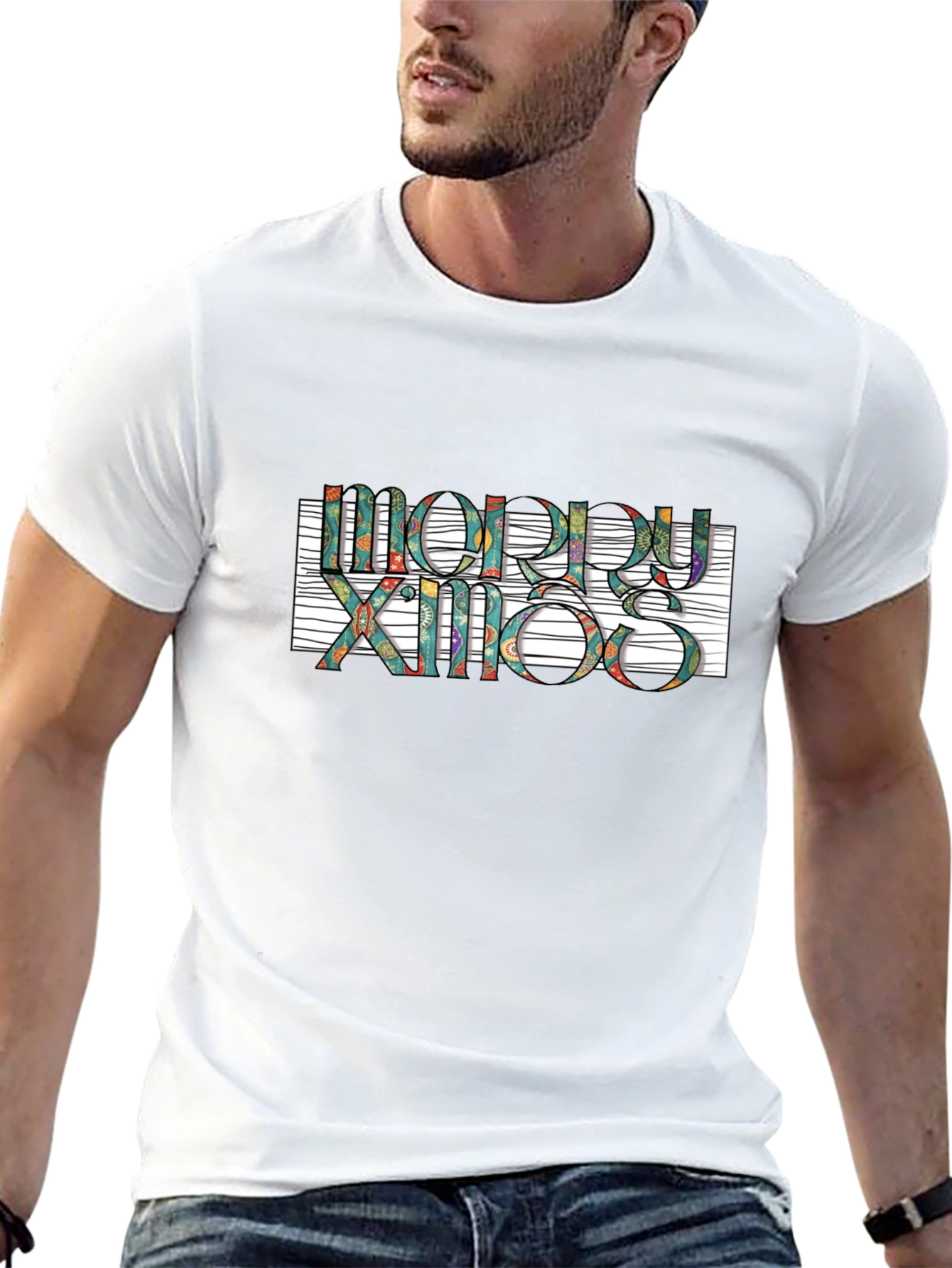 Festive Merry Xmas Graphic T-Shirt - Stylish Holiday Apparel