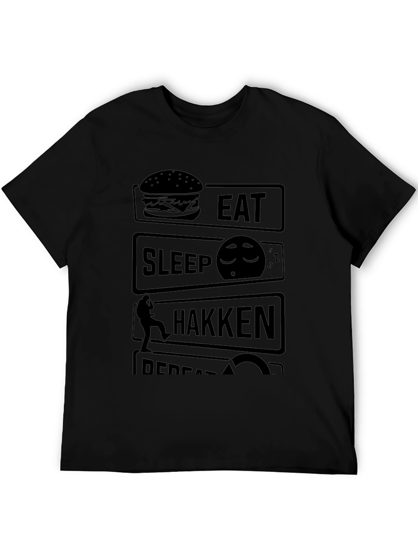 Eat Sleep Hakken Repeat Black T-Shirt