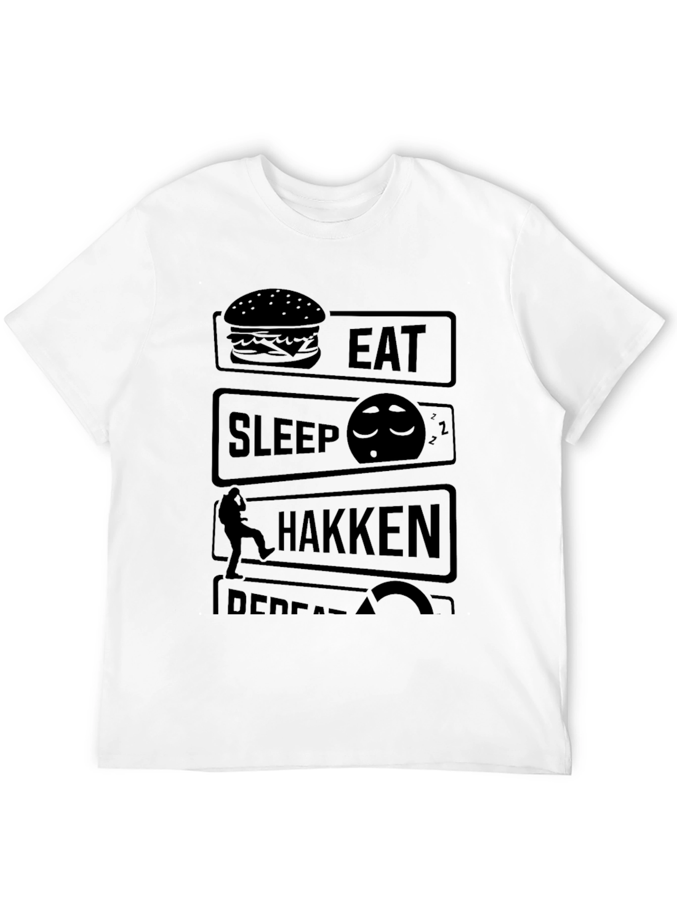 Eat Sleep Hakken Repeat Black T-Shirt