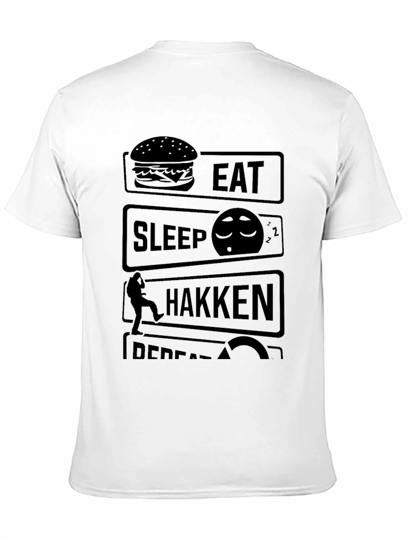 Eat Sleep Hakken Repeat Black T-Shirt