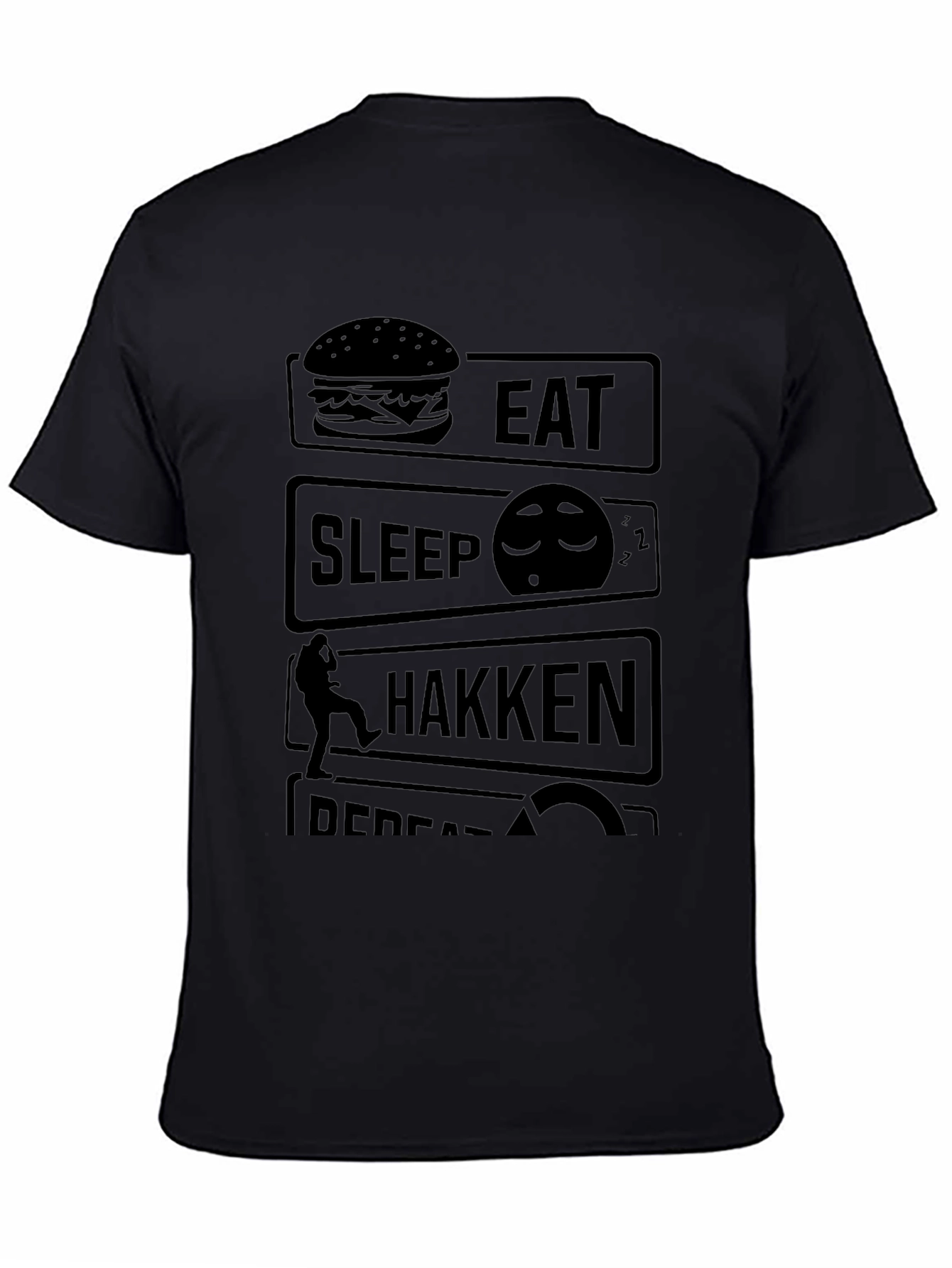 Eat Sleep Hakken Repeat Black T-Shirt