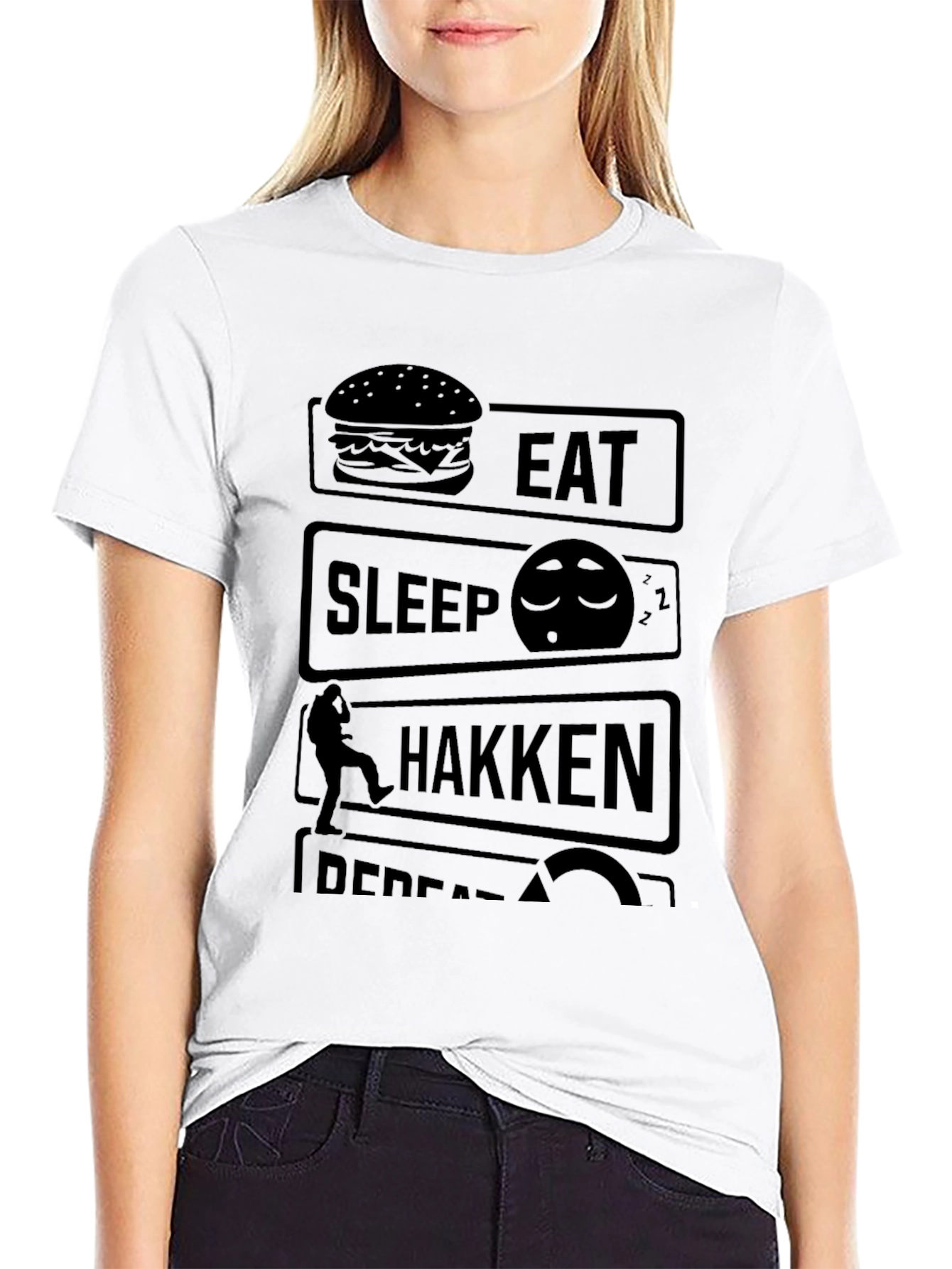 Eat Sleep Hakken Repeat Black T-Shirt