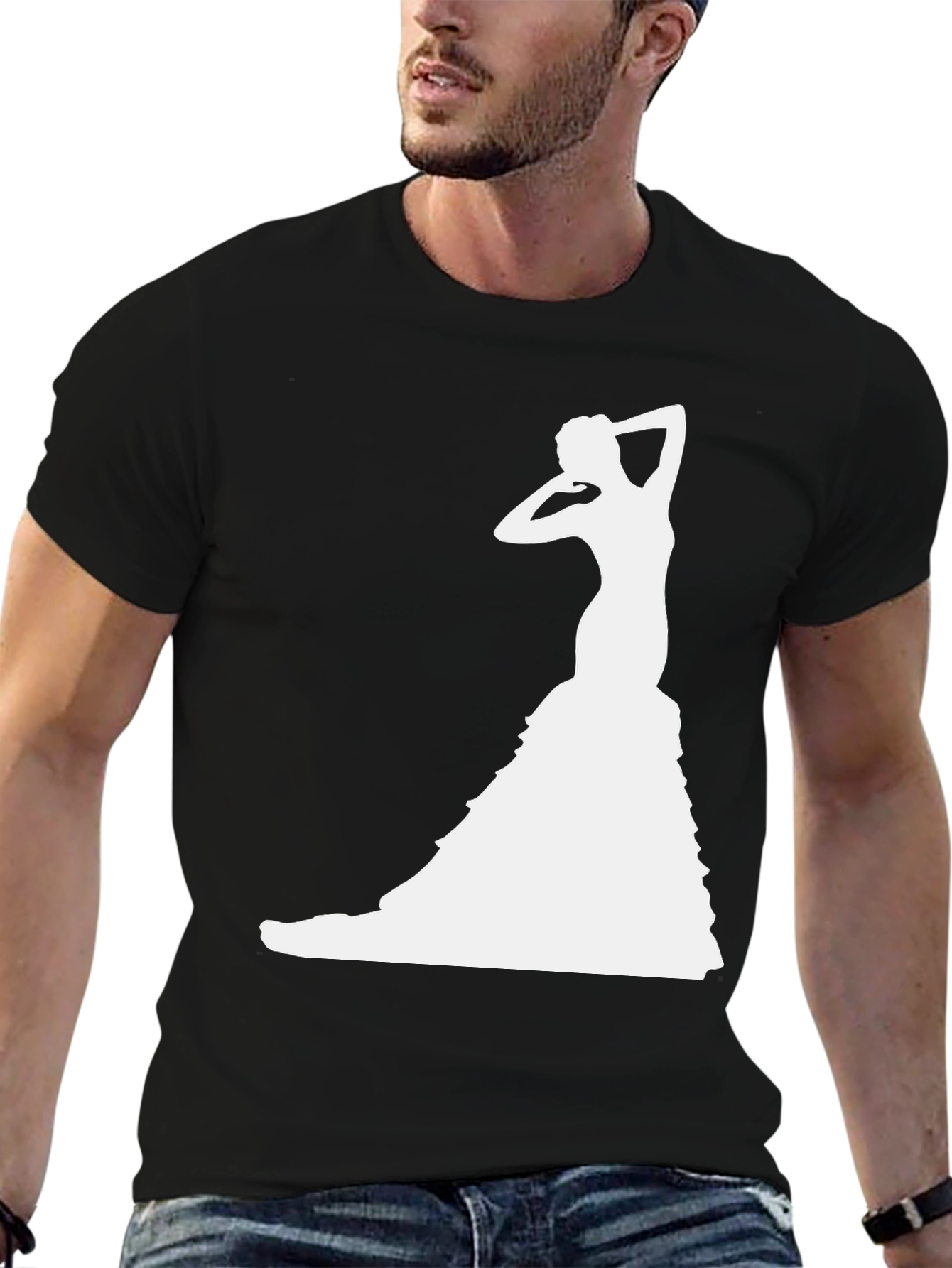 Elegant Dancer Graphic Tee - Stylish Silhouette Shirt