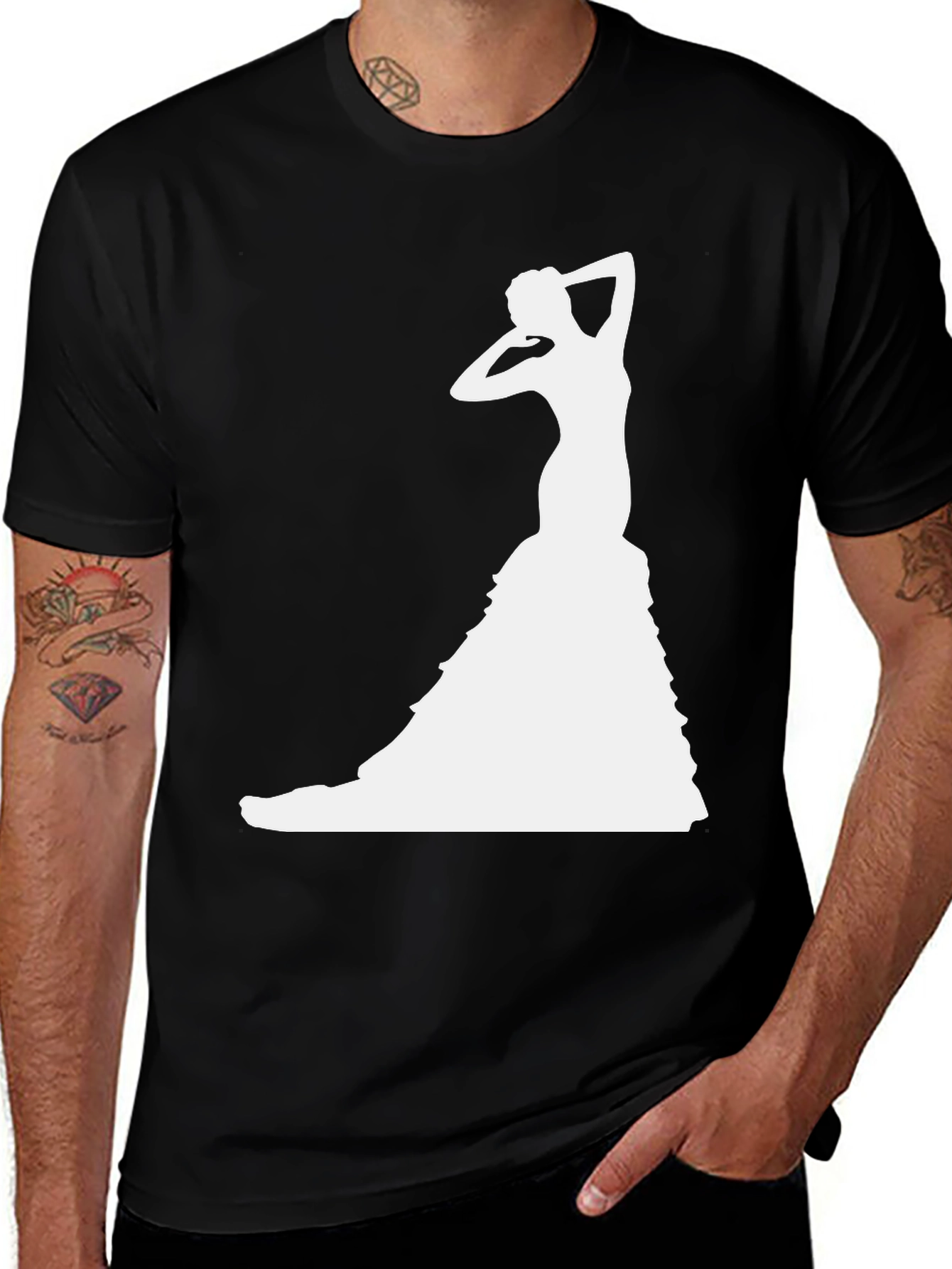 Elegant Dancer Graphic Tee - Stylish Silhouette Shirt