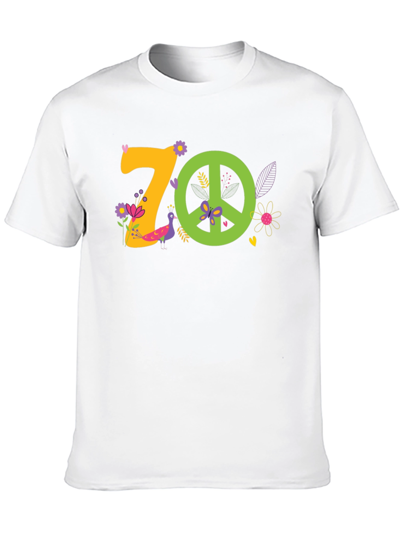 70s Peace Sign Graphic Tee - Retro Vibe