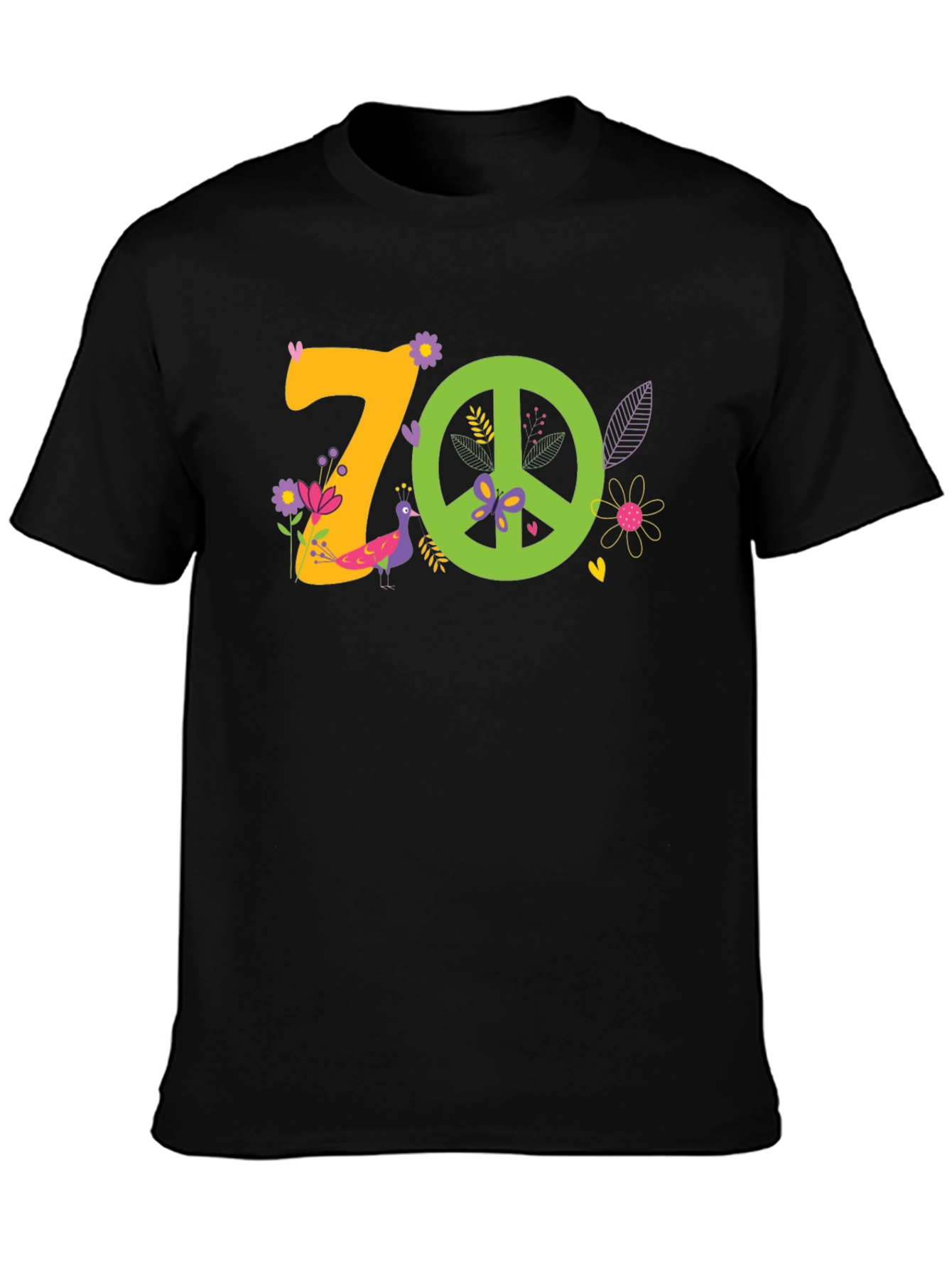 70s Peace Sign Graphic Tee - Retro Vibe