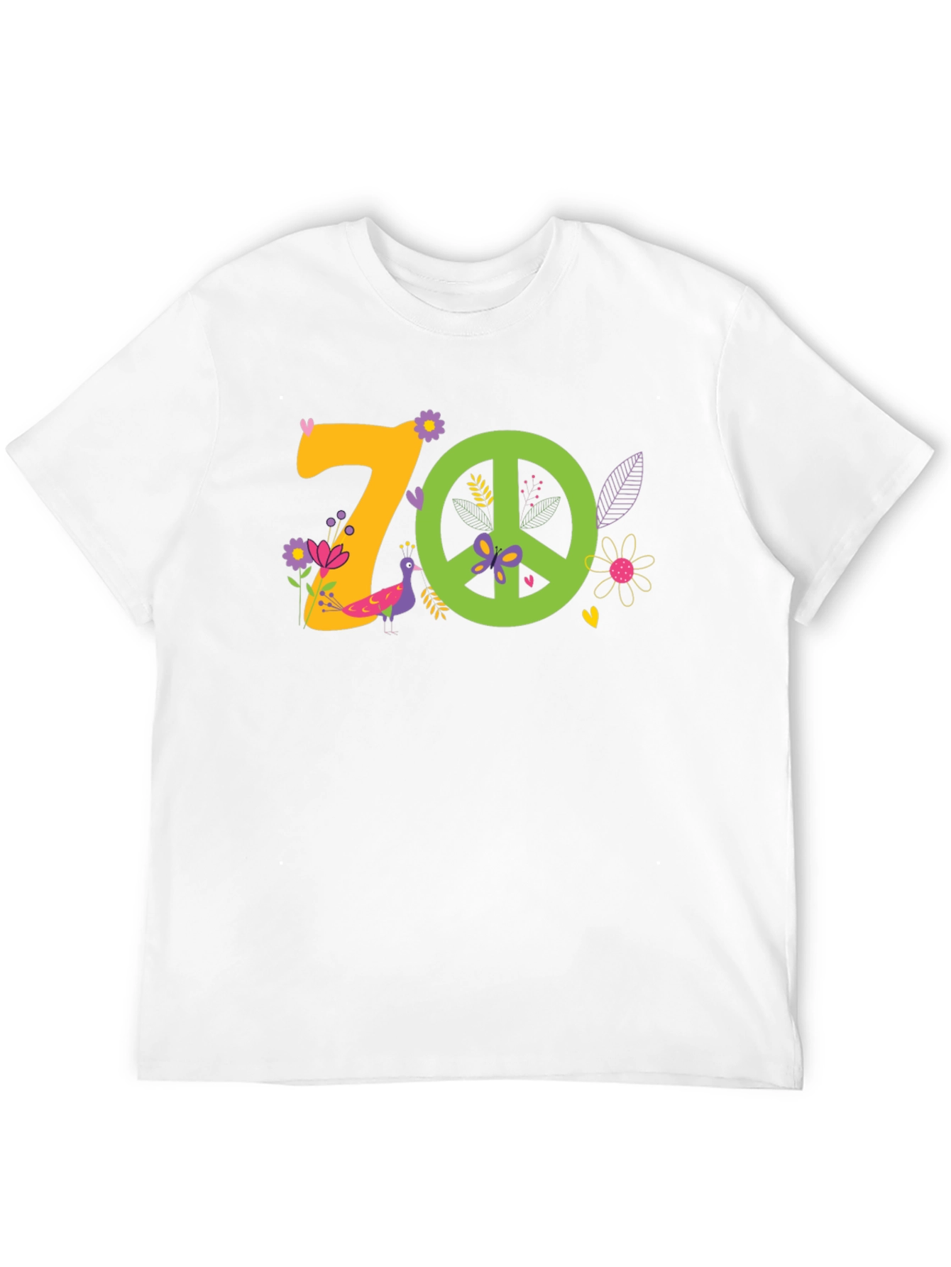 70s Peace Sign Graphic Tee - Retro Vibe
