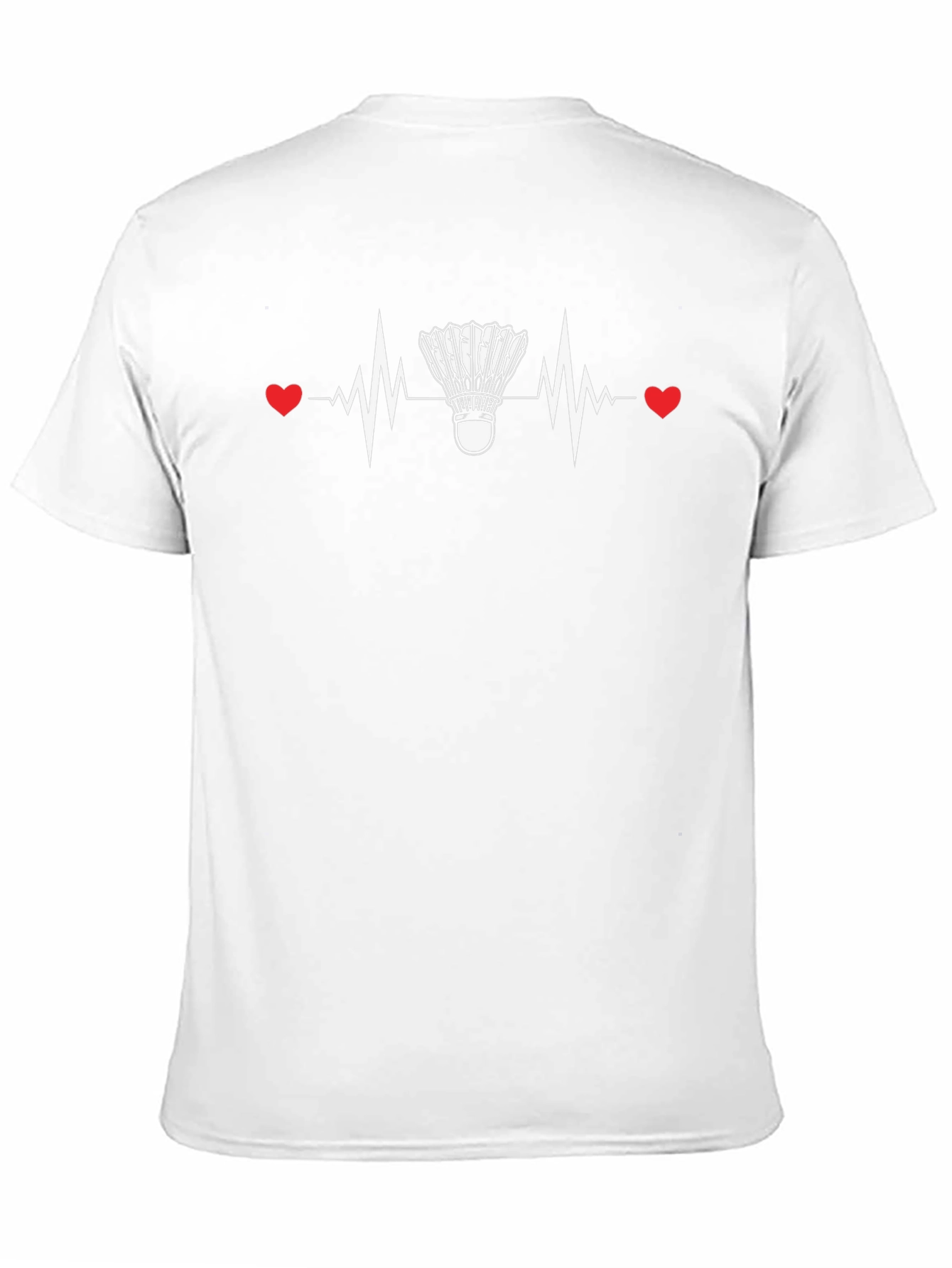 Badminton Heartbeat Graphic Tee - Sporty & Stylish