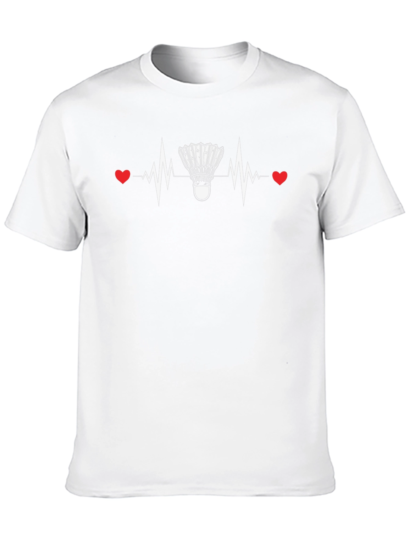 Badminton Heartbeat Graphic Tee - Sporty & Stylish