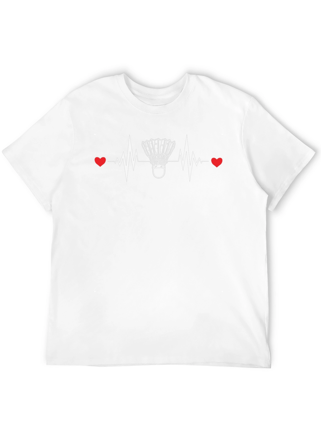 Badminton Heartbeat Graphic Tee - Sporty & Stylish