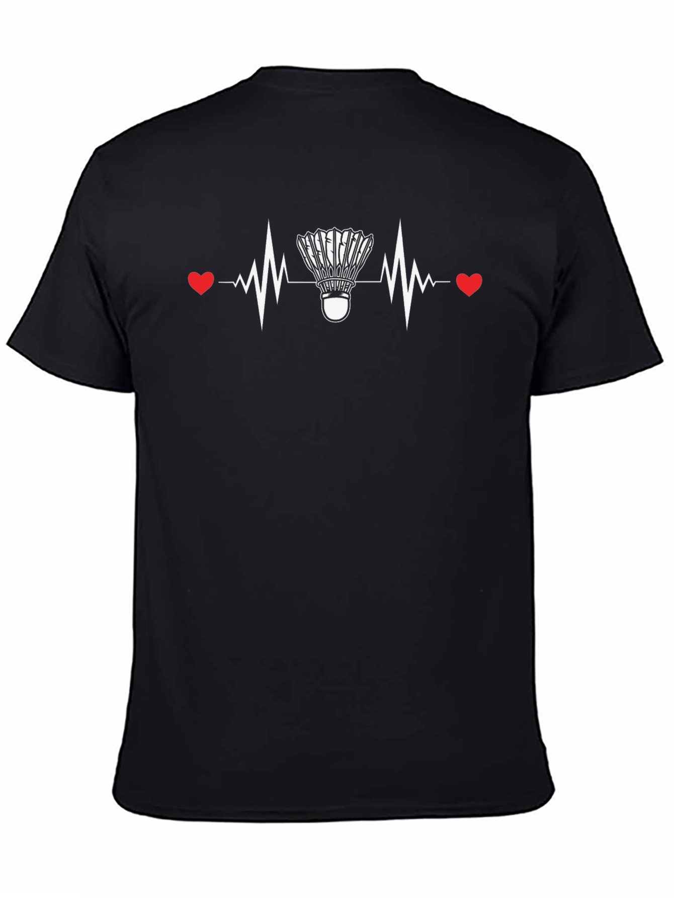 Badminton Heartbeat Graphic Tee - Sporty & Stylish