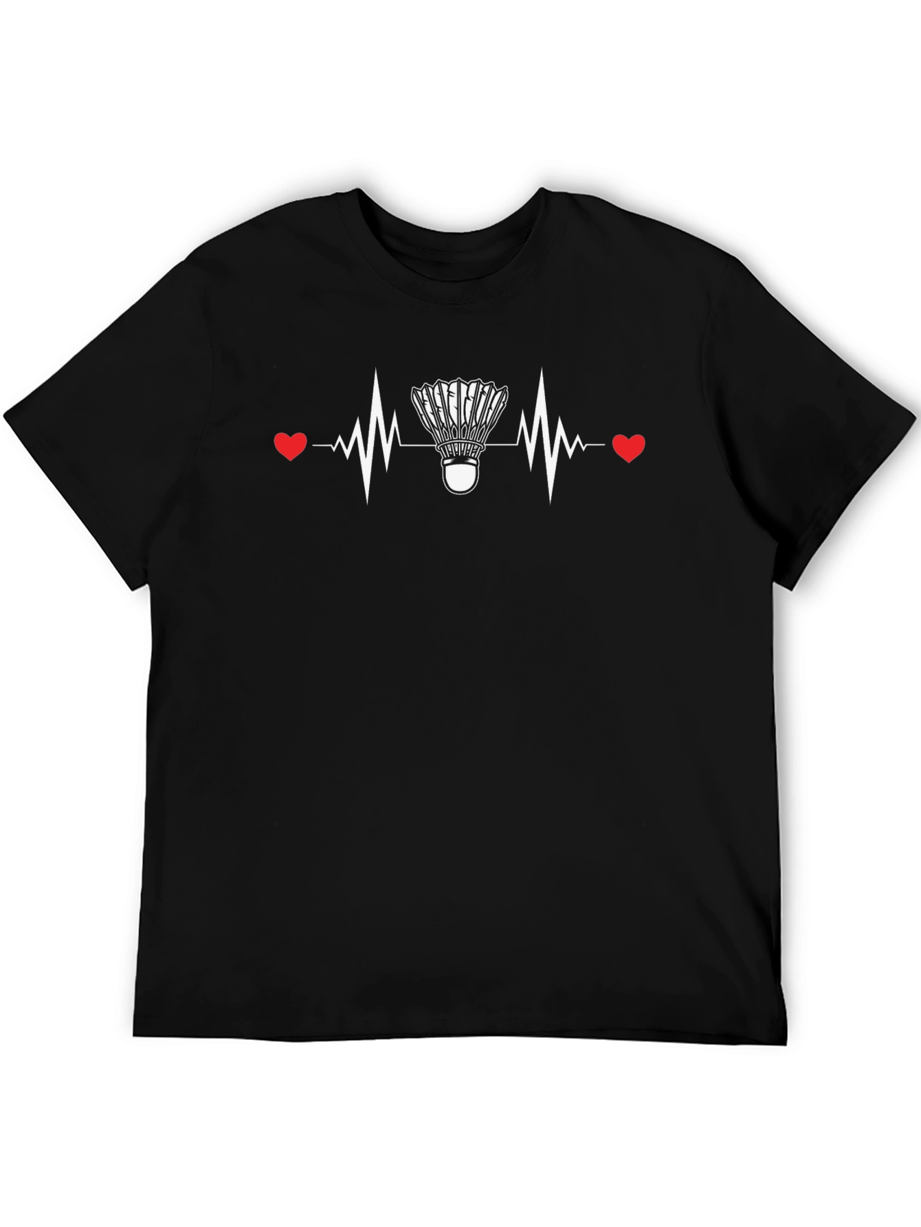 Badminton Heartbeat Graphic Tee - Sporty & Stylish