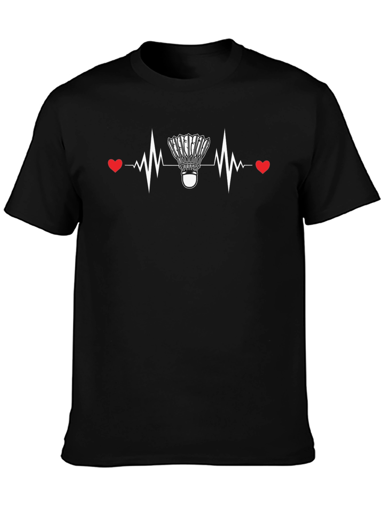 Badminton Heartbeat Graphic Tee - Sporty & Stylish