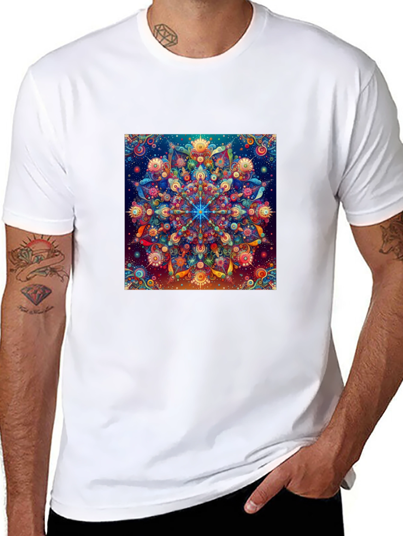 Psychedelic Mandala Graphic Tee - Unique Art T-Shirt
