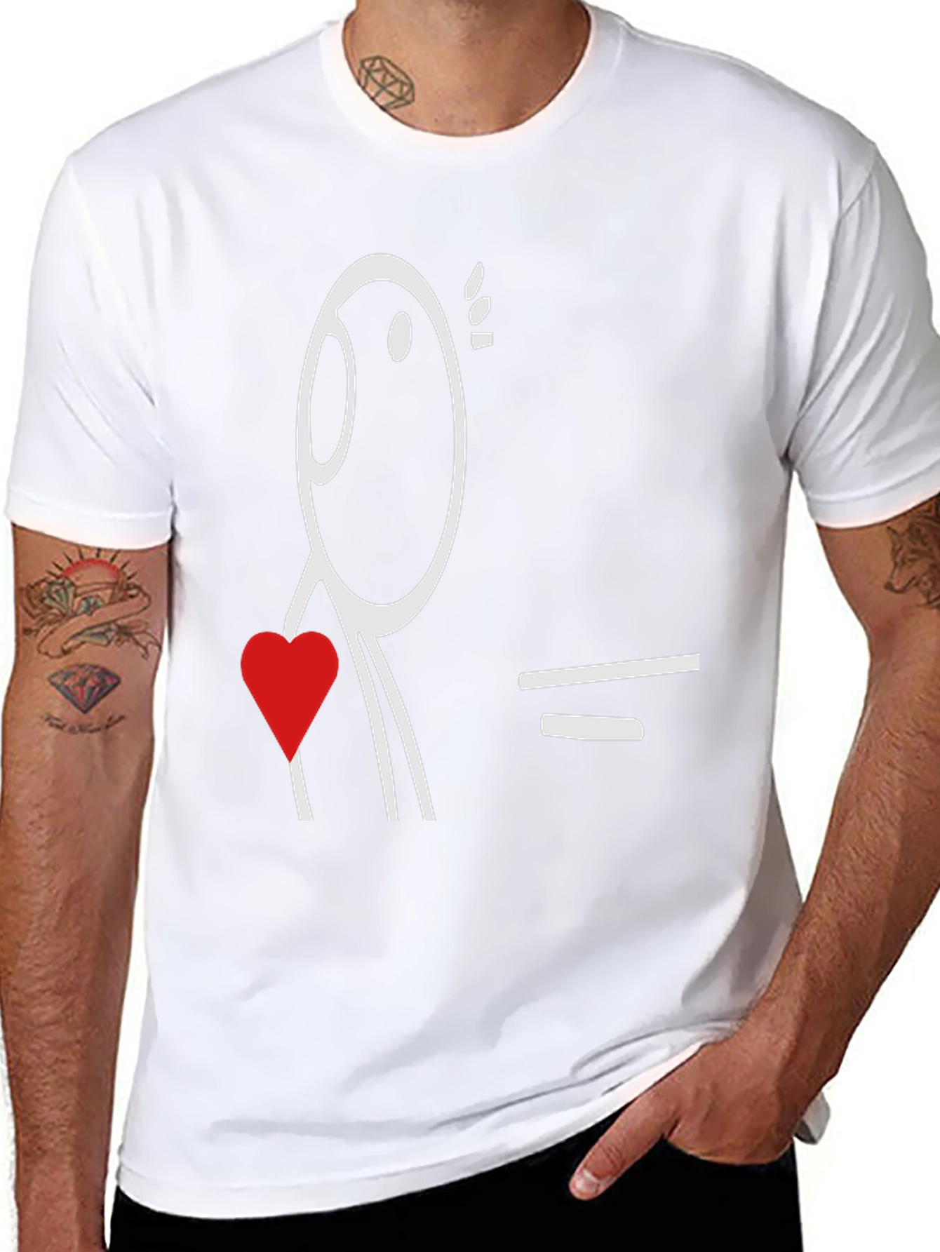 Heart Equals Love Funny Graphic Tee