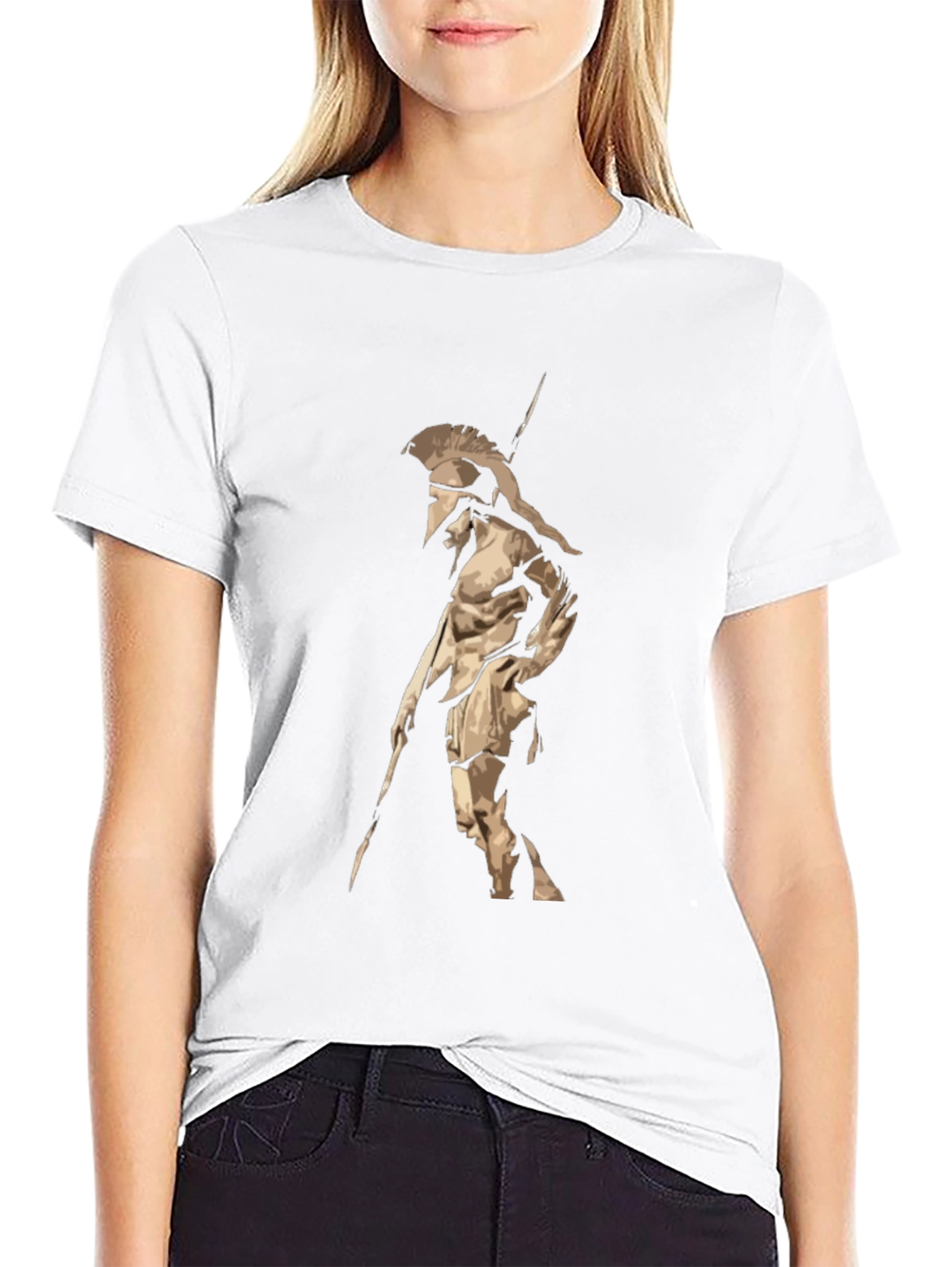 Spartan Warrior Graphic T-Shirt - Black Cotton Tee
