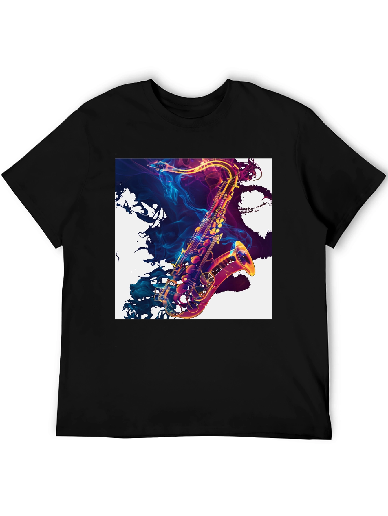 Saxophone Art Black T-Shirt: Musical Style