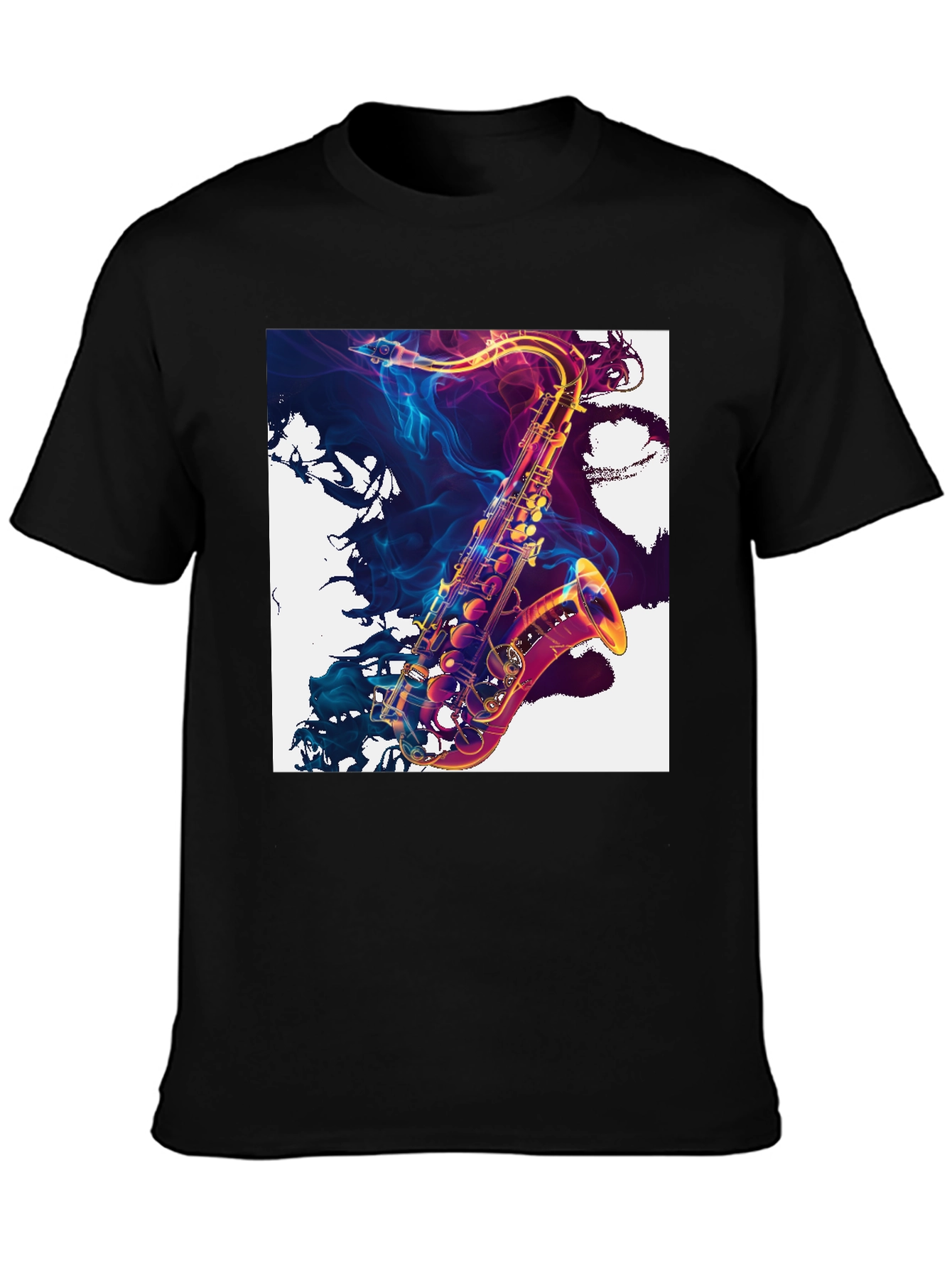 Saxophone Art Black T-Shirt: Musical Style